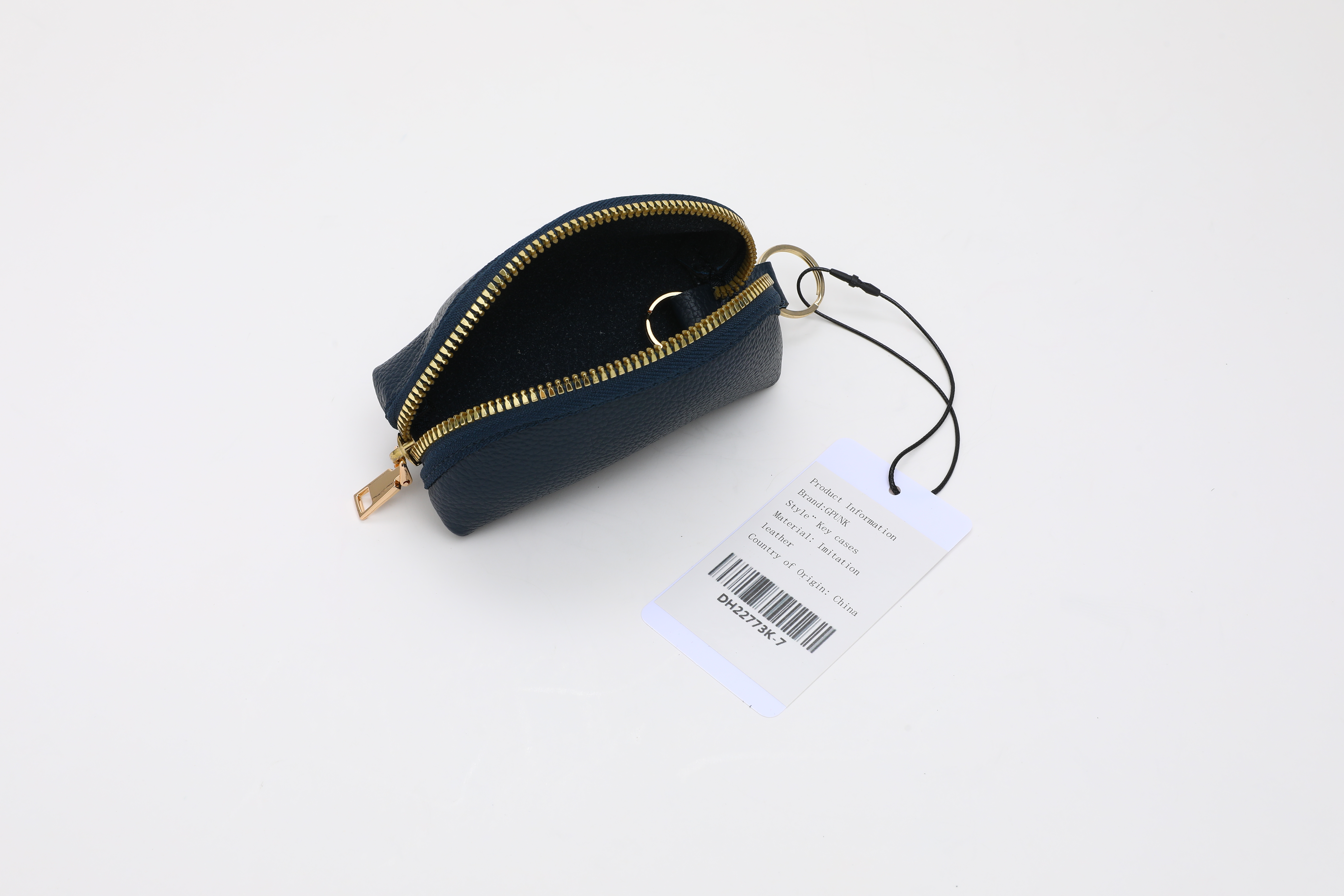 GPUNK Key Case Holder, Keychain Mini Pouch Coin Purse, PU, Keyring, Coin Organizer, Change Wallet for Men Women, Key Fob Protector (Blue)