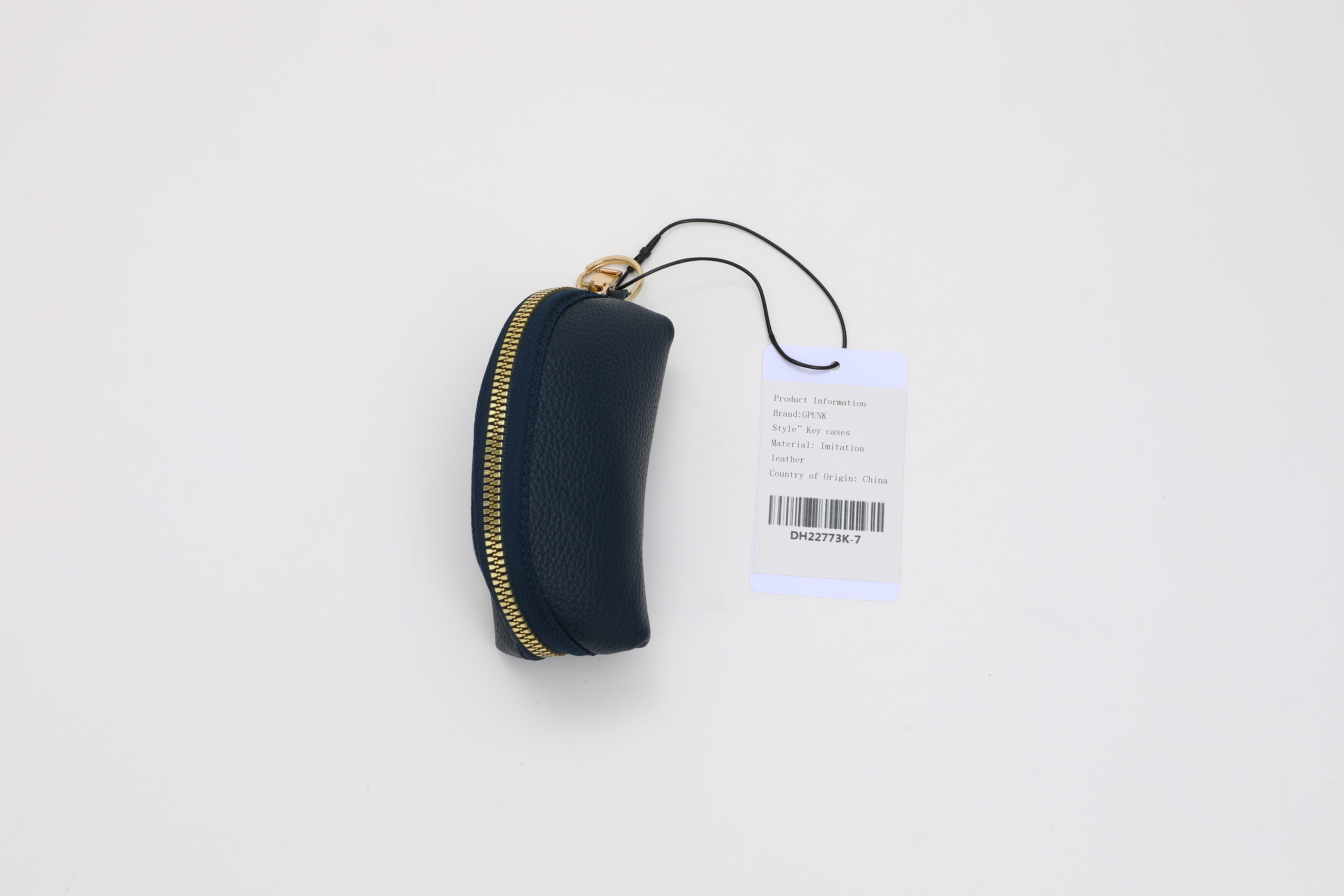 GPUNK Key Case Holder, Keychain Mini Pouch Coin Purse, PU, Keyring, Coin Organizer, Change Wallet for Men Women, Key Fob Protector (Blue)