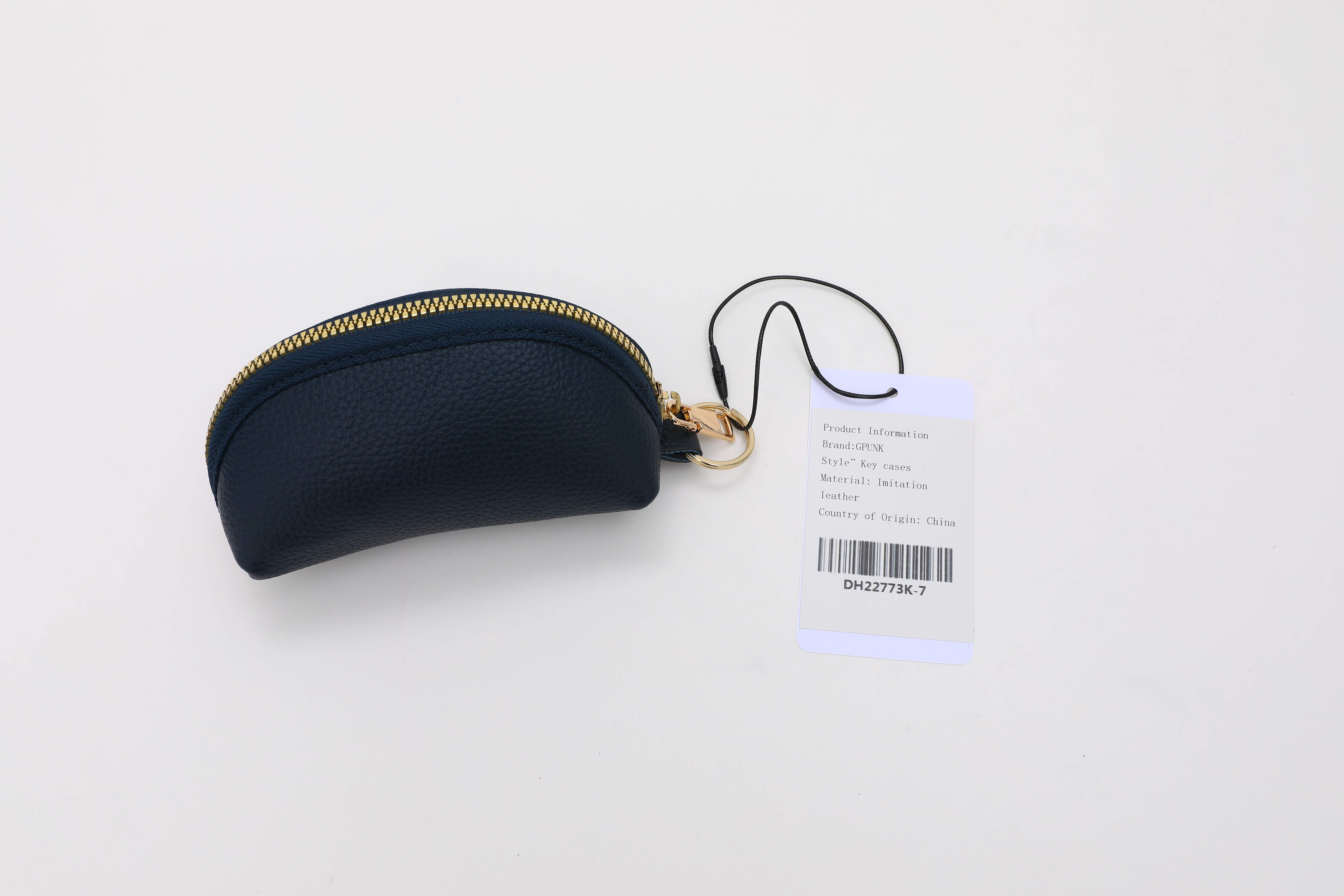 GPUNK Key Case Holder, Keychain Mini Pouch Coin Purse, PU, Keyring, Coin Organizer, Change Wallet for Men Women, Key Fob Protector (Blue)