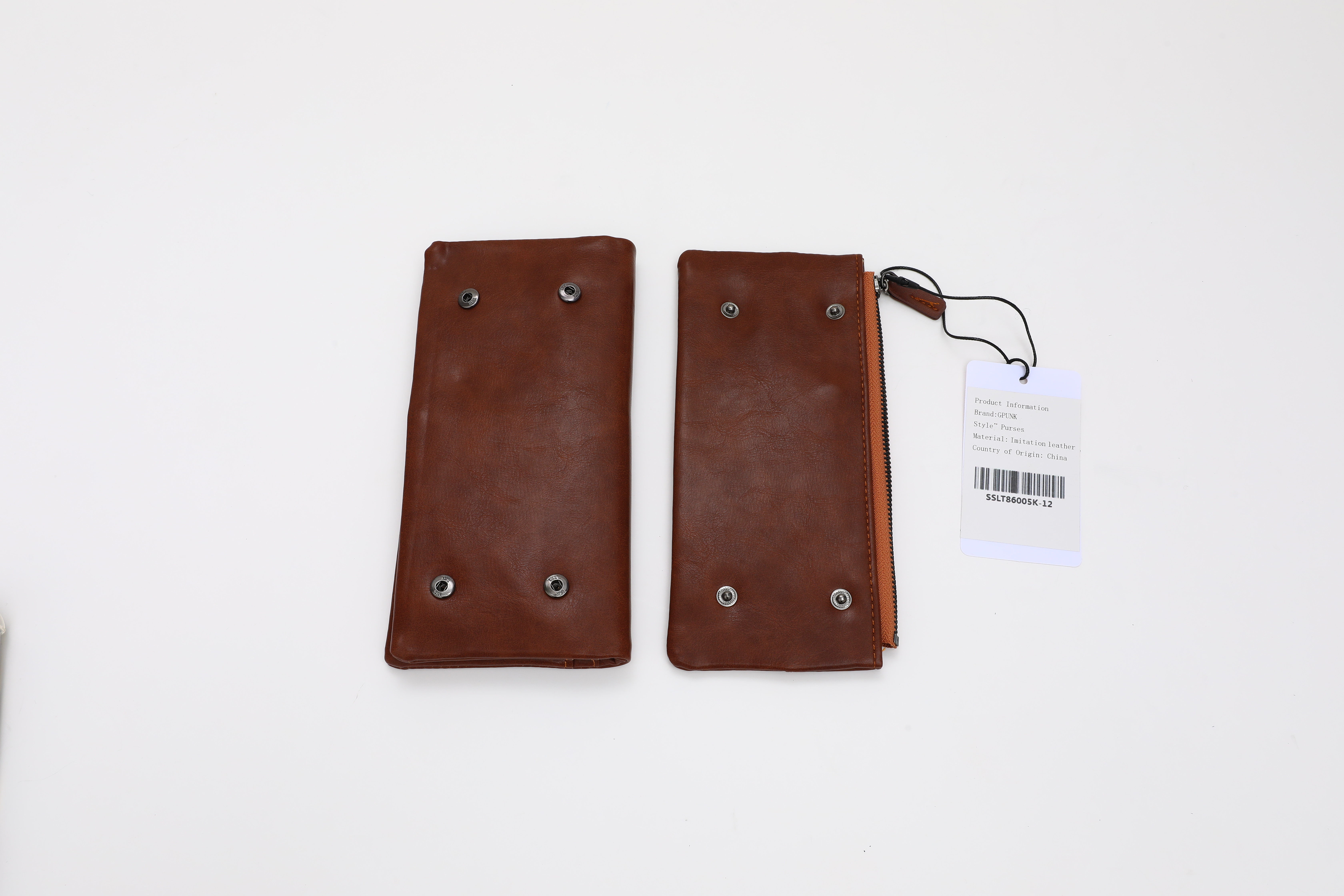 GPUNK Long Wallet for Men Coin Pocket Card Checkbook Wallets Large Capacity Purse, Brown