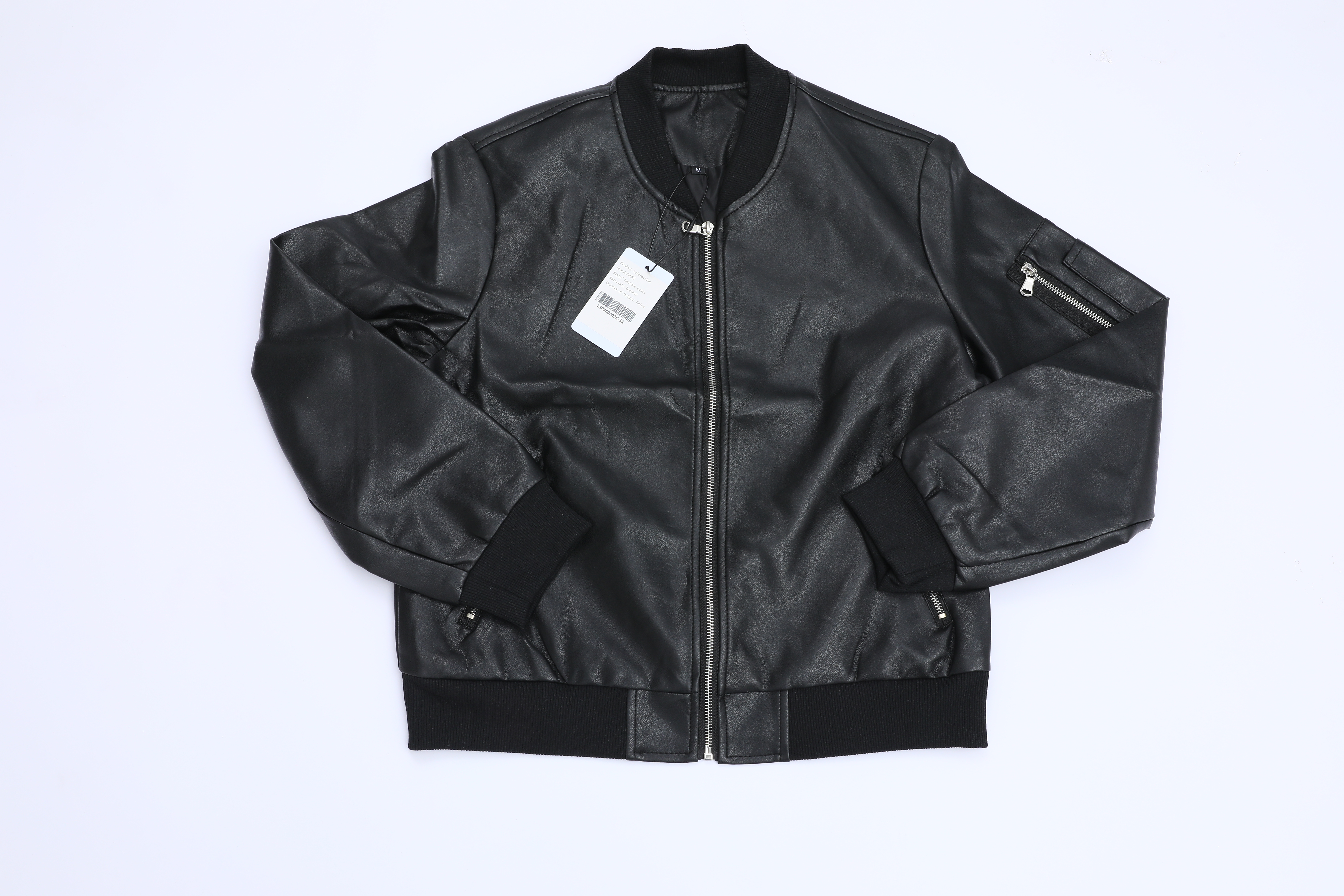 GPUNK Men’s Leather Motorcycle Jacket Black Style Baseball Collar Biker Leather Coat