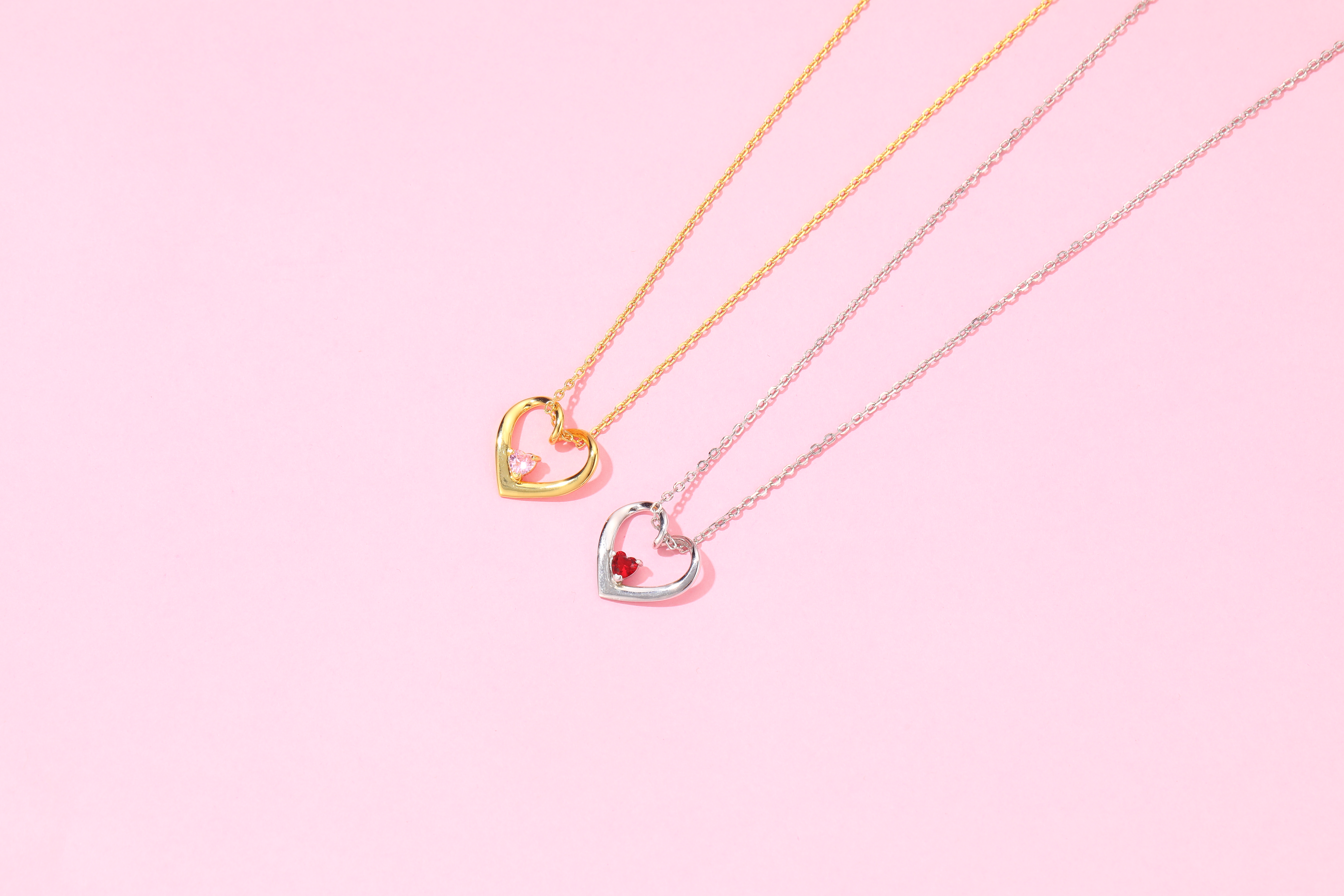 GPUNK Cute Heart Necklace Dainty 14k Gold Plated Tiny Heart Pendant Choker Necklaces Heart Birthstone Necklace for Women Simple Necklace for Women Trendy Jewelry