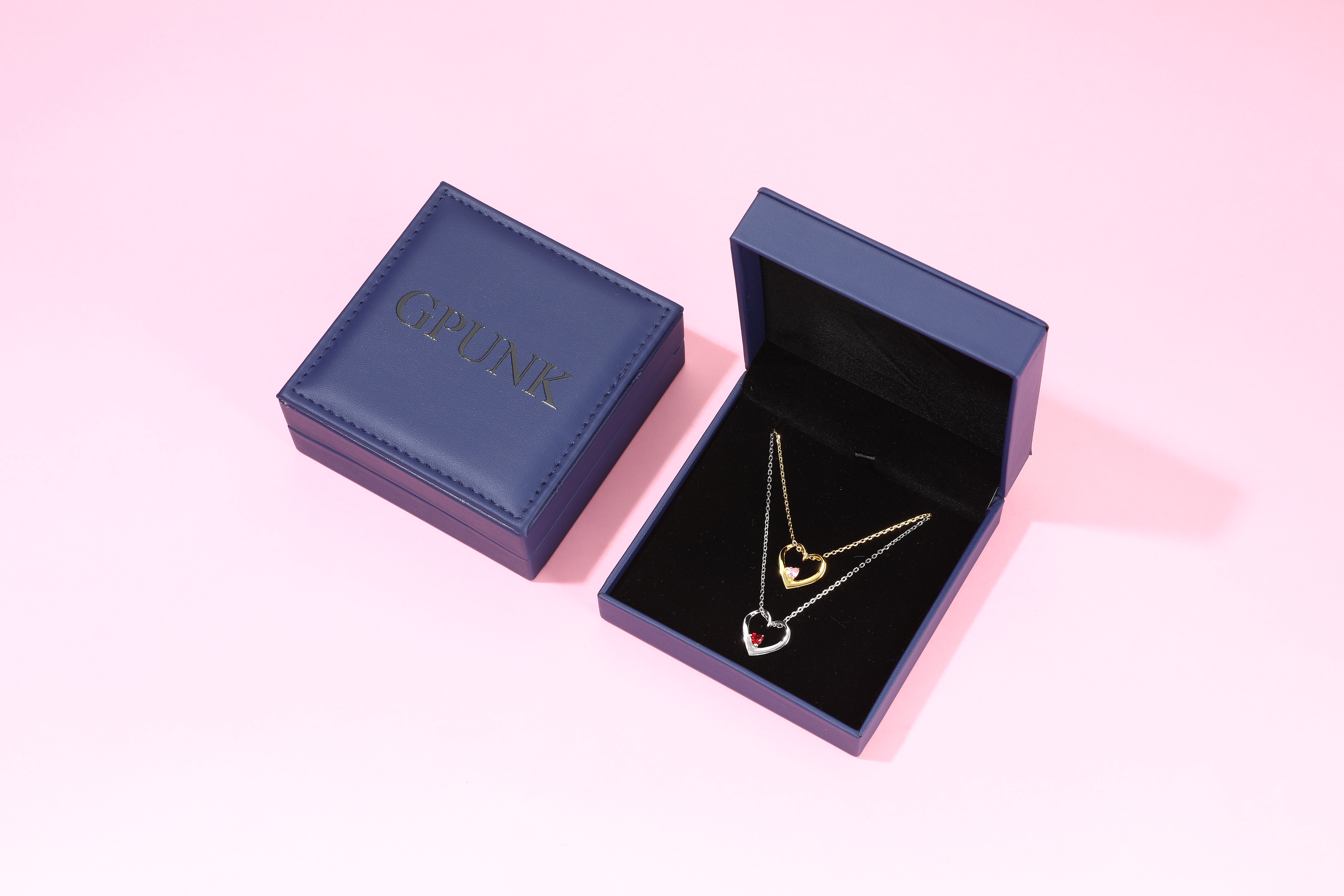 GPUNK Cute Heart Necklace Dainty 14k Gold Plated Tiny Heart Pendant Choker Necklaces Heart Birthstone Necklace for Women Simple Necklace for Women Trendy Jewelry