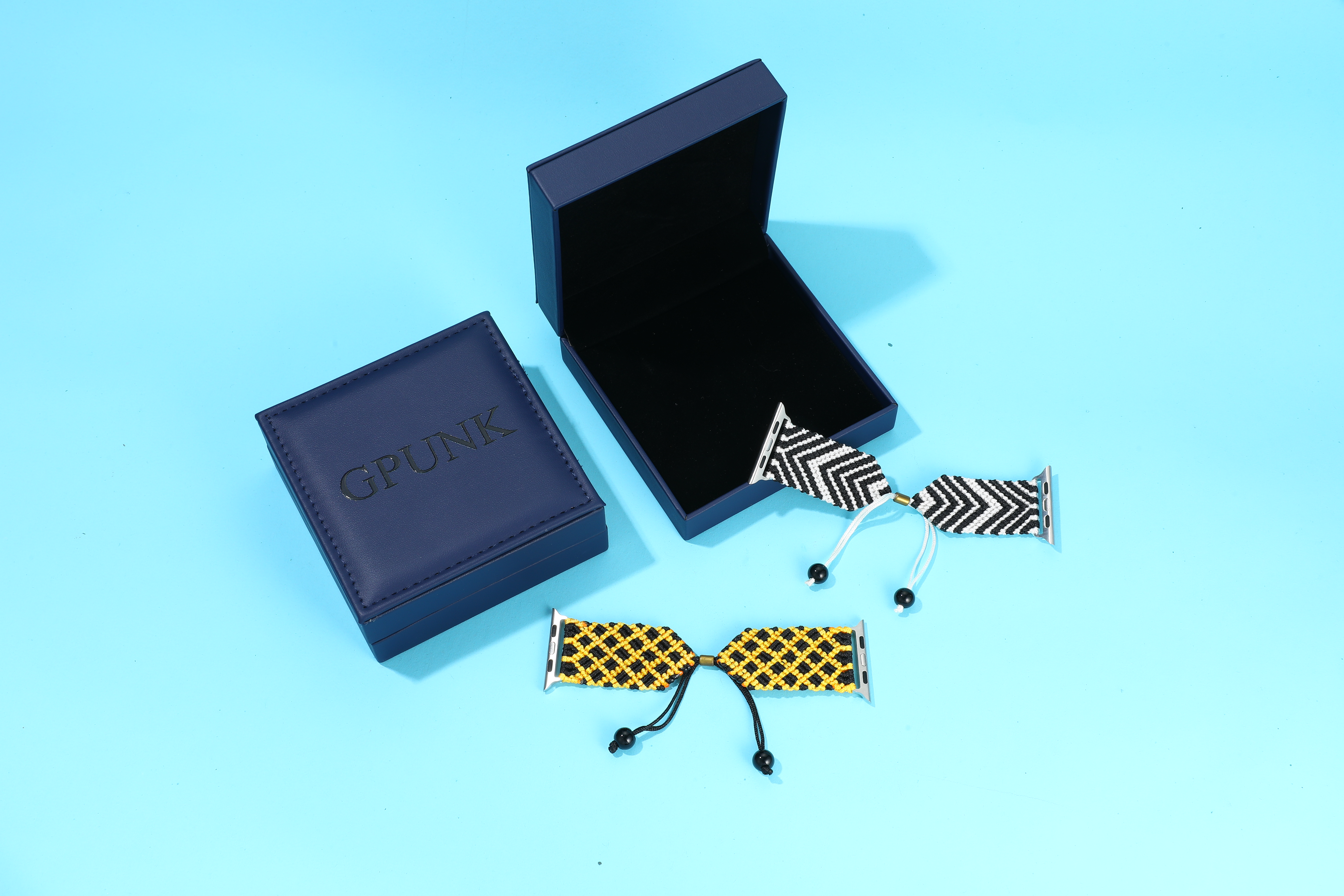 GPUNK Fashion Watch Bands Braided Elastic Weave Nylon Wristbands for Women Men Strap (Send Gift Box)