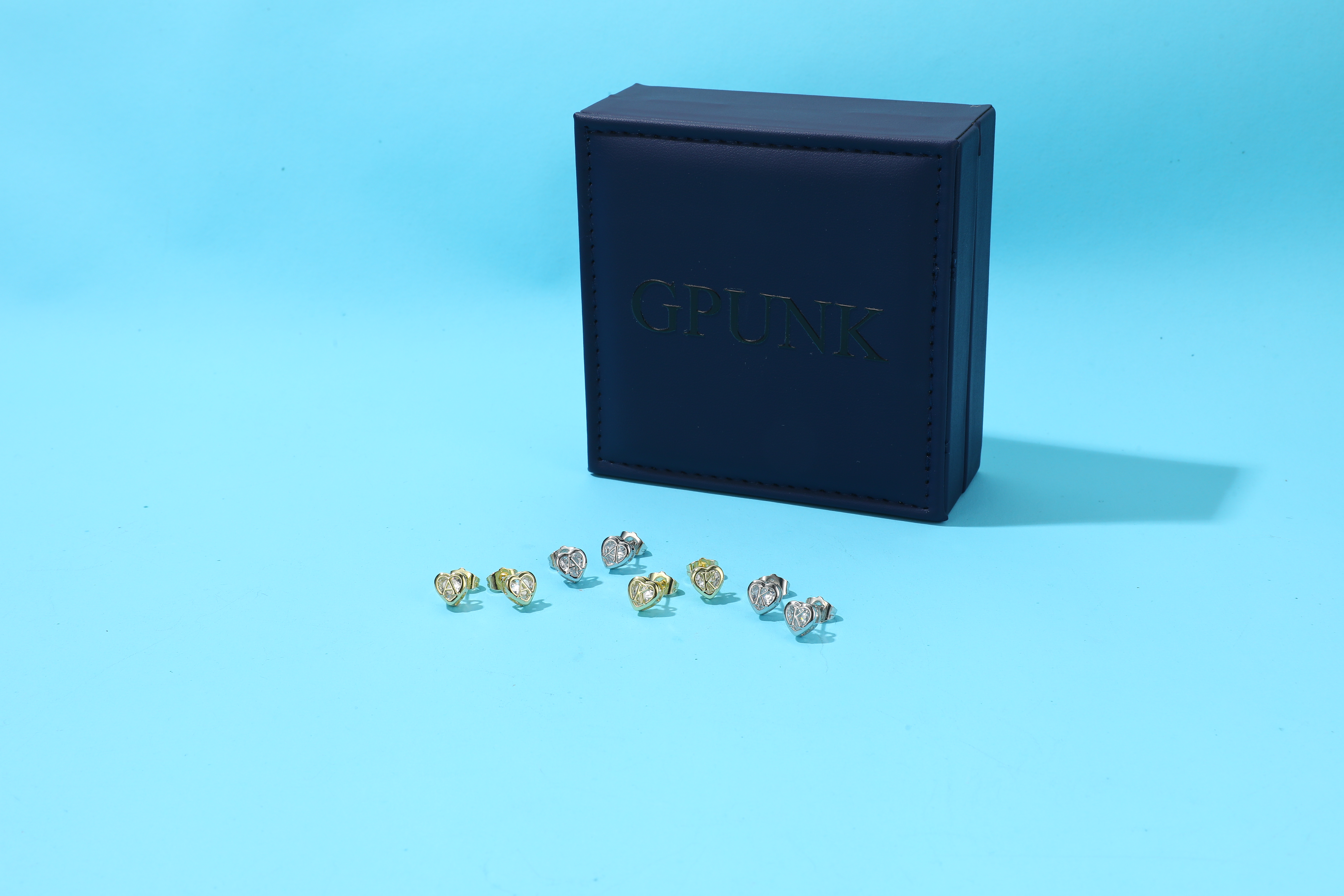 GPUNK Initial Heart Stud Earrings for Women 26 Letters A-Z Stud Earring Hypoallergenic Studs CZ Earring Jewelry for Mom Daughter Birthday Mother's Day Gift