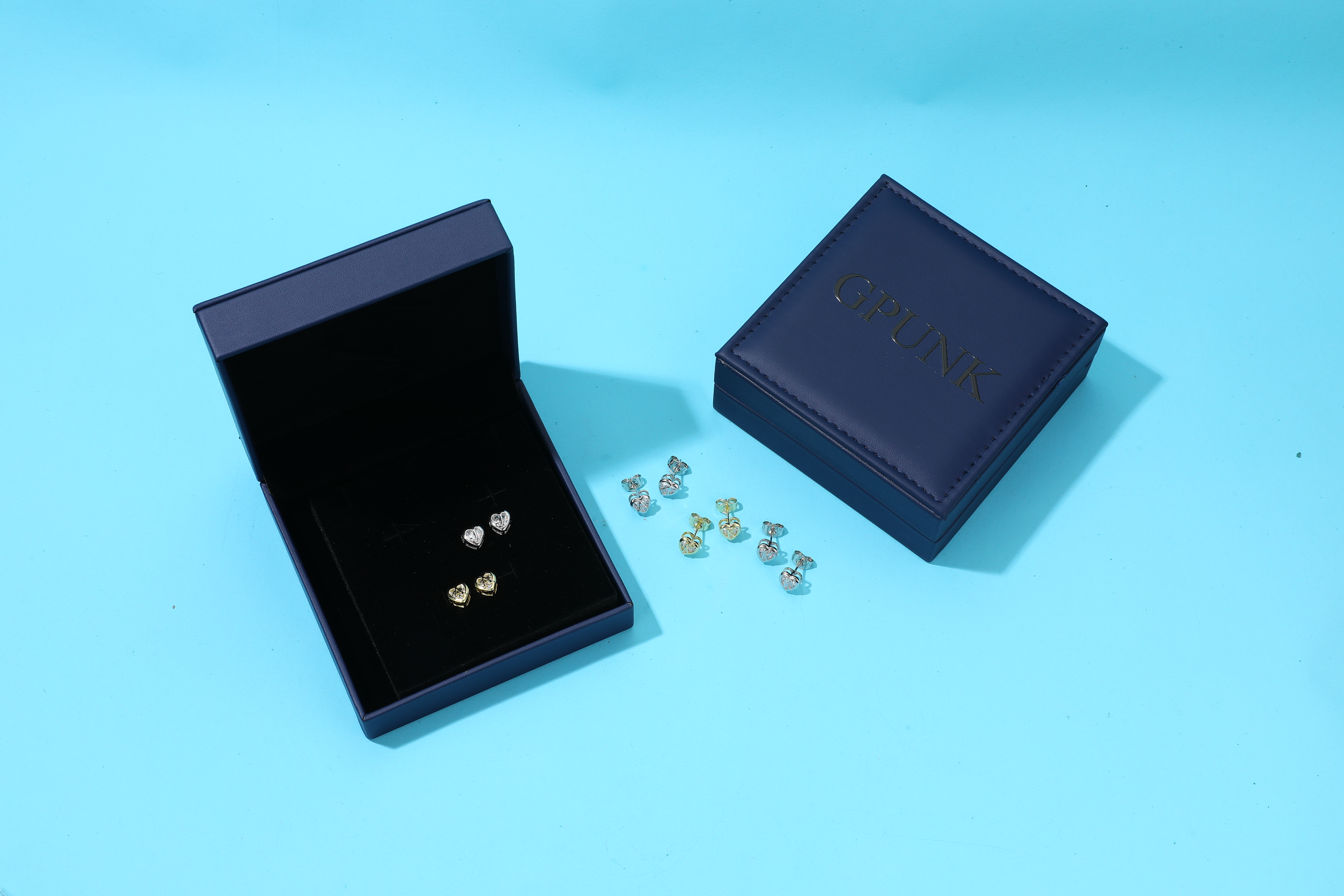GPUNK Initial Heart Stud Earrings for Women 26 Letters A-Z Stud Earring Hypoallergenic Studs CZ Earring Jewelry for Mom Daughter Birthday Mother's Day Gift