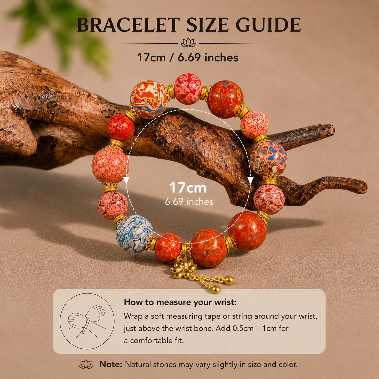 Handcrafted Heritage Lacquer Bracelet – Multicolor Artisan Lacquer Bead Bracelet with Lotus Charm