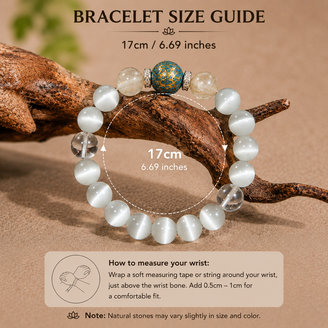 Luxury Oriental Lacquer Inlaid Shell Bead Bracelet, Flash Cat Eye White Crystal Meditation Healing Bracelet for Daily Wear
