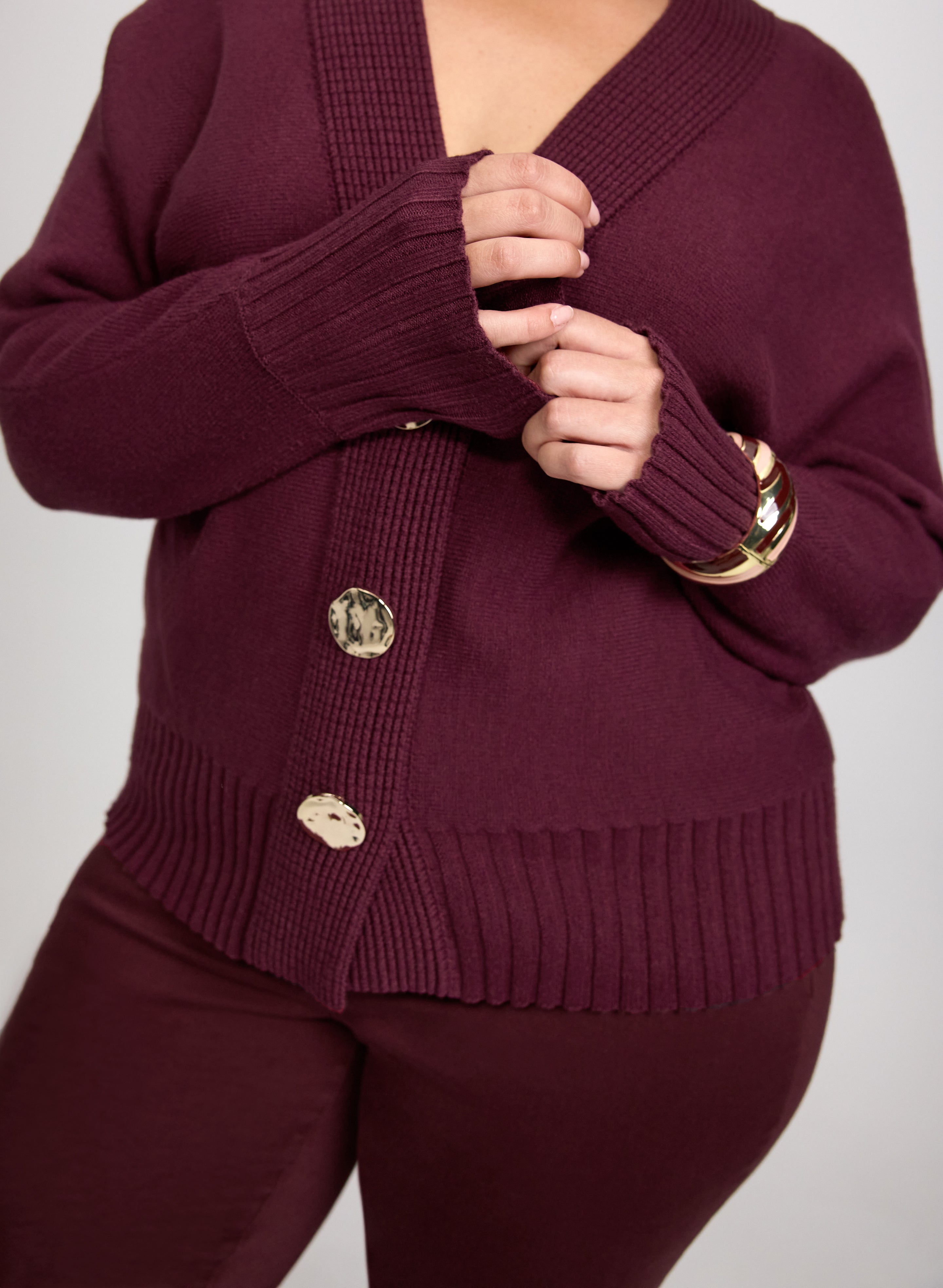Hammered Button Cardigan-Tactilefable