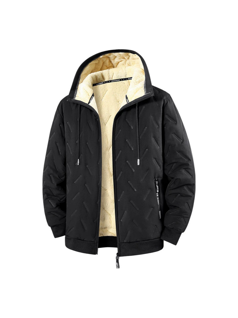 Women's Fleece Lined Hooded Winter Jacket, Plus Size Lightweight Warm Casual Zip Up Coat-TACTILEFABLE
