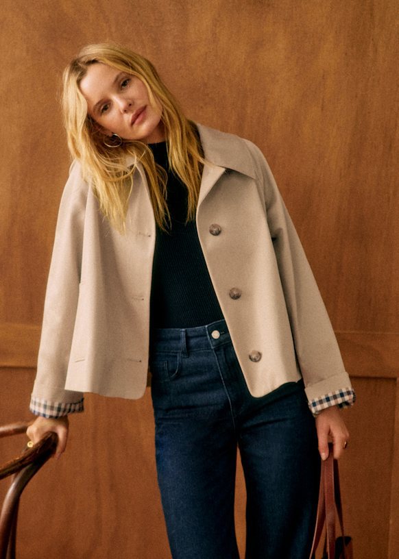 Women Cropped Lapel Jacket, Single Breasted Long Sleeve Casual Fall Coat-Tactilefable