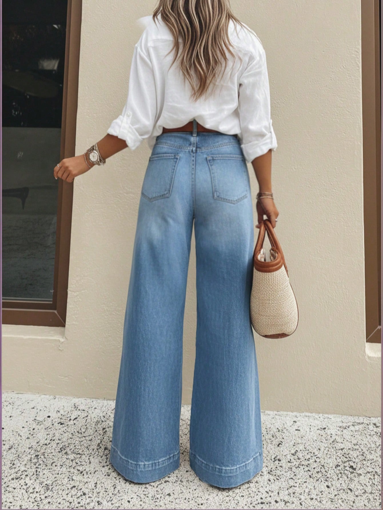 Women's Loose Straight Leg Jeans with Pockets, Comfortable and Fashionable, Perfect for Daily Wear, Versatile Casual Style-TACTILEFABLE