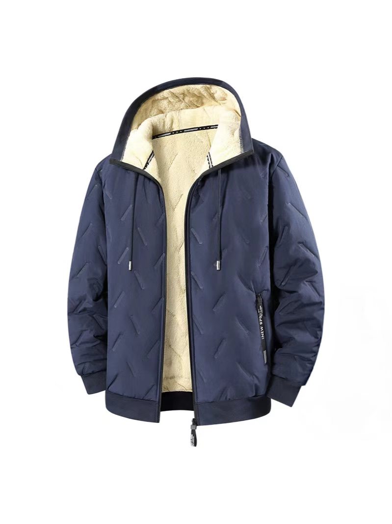 Women's Fleece Lined Hooded Winter Jacket, Plus Size Lightweight Warm Casual Zip Up Coat-TACTILEFABLE