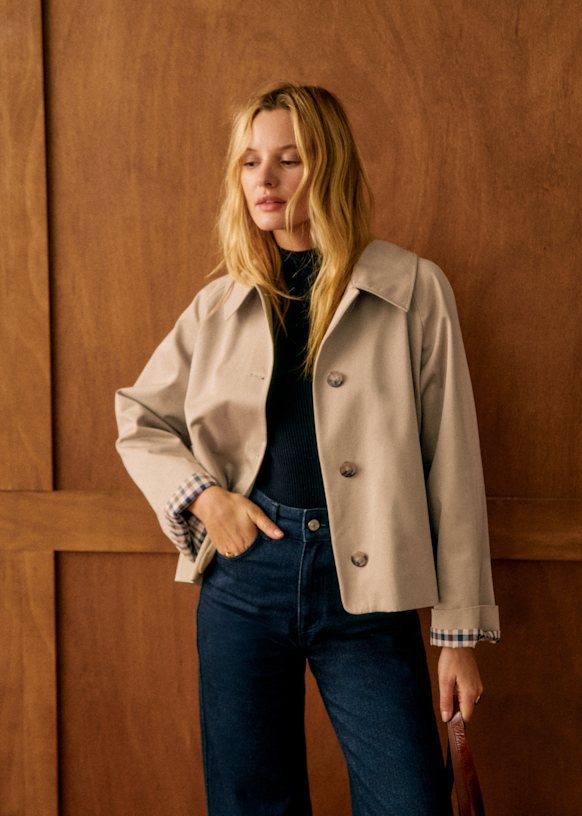 Women Cropped Lapel Jacket, Single Breasted Long Sleeve Casual Fall Coat-Tactilefable