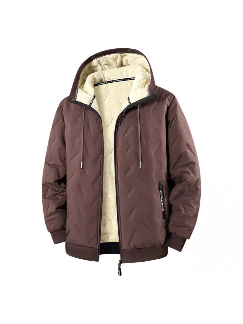 Women's Fleece Lined Hooded Winter Jacket, Plus Size Lightweight Warm Casual Zip Up Coat-TACTILEFABLE