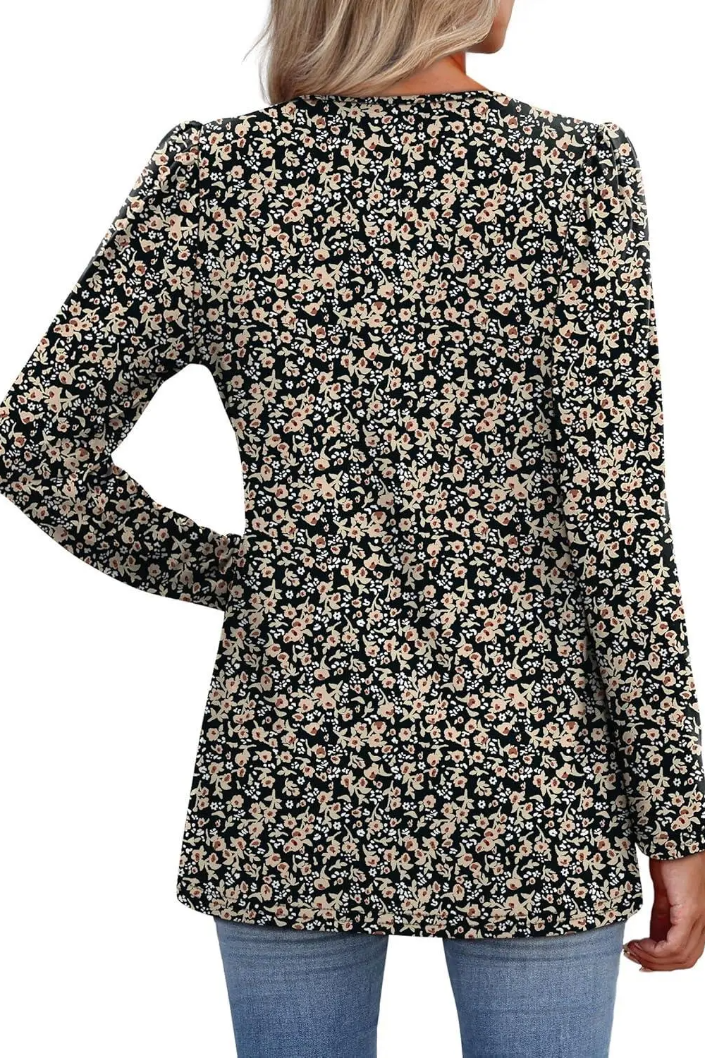 Womens Tops Long Sleeve Fall Shirts Babydoll Peplum Tops for Women V Neck Tunic Dressy Casual Blouses