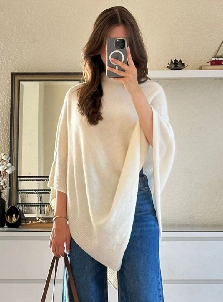 Women's Plain Loose Elegant Fashion Knit Shawl, Fall & Winter Mid-Weight Knit Wrap, Stylish Versatile Accessory for Ladies, Trendy Solid Shawl, Loose Fit Shawl