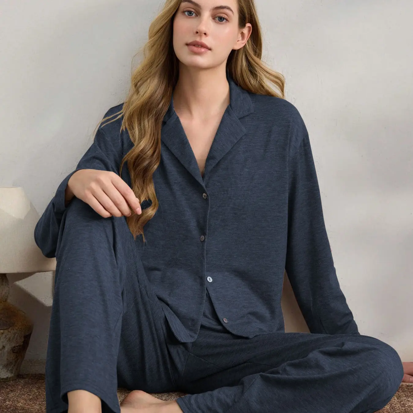 Women's Casual Fall Winter Pajama Set in Skin-Friendly Fabric