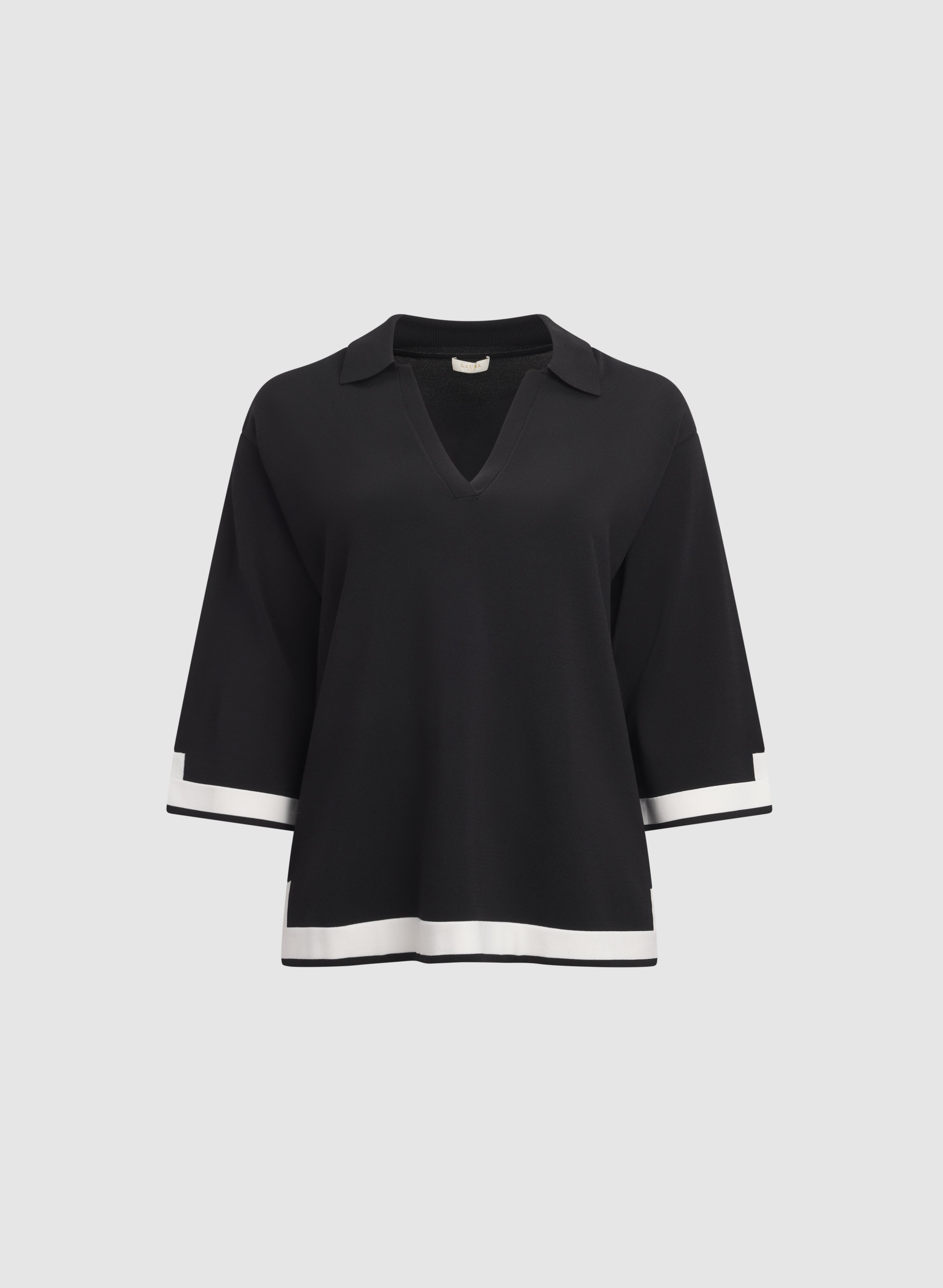 Contrast Trim Pullover-Tactilefable