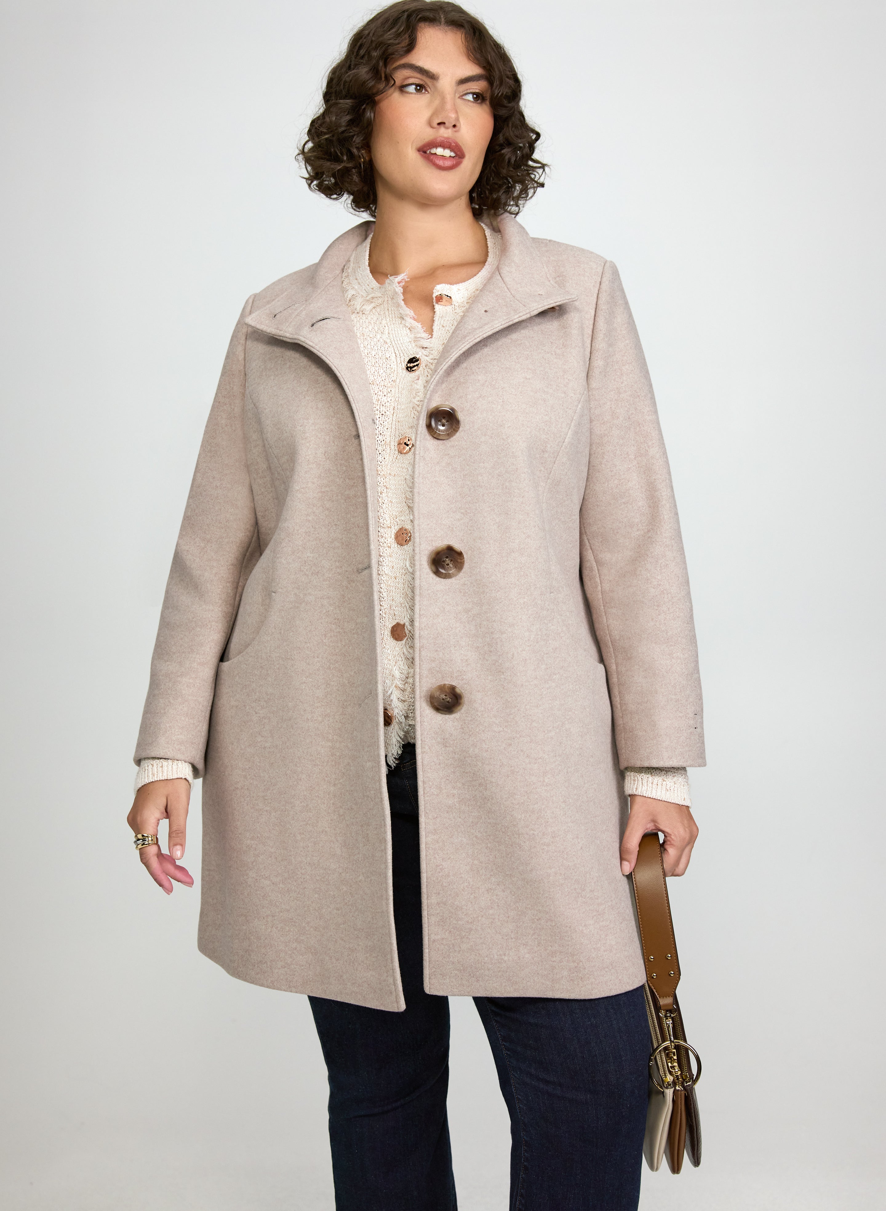 Stretch Wool-Blend Coat-Tactilefable