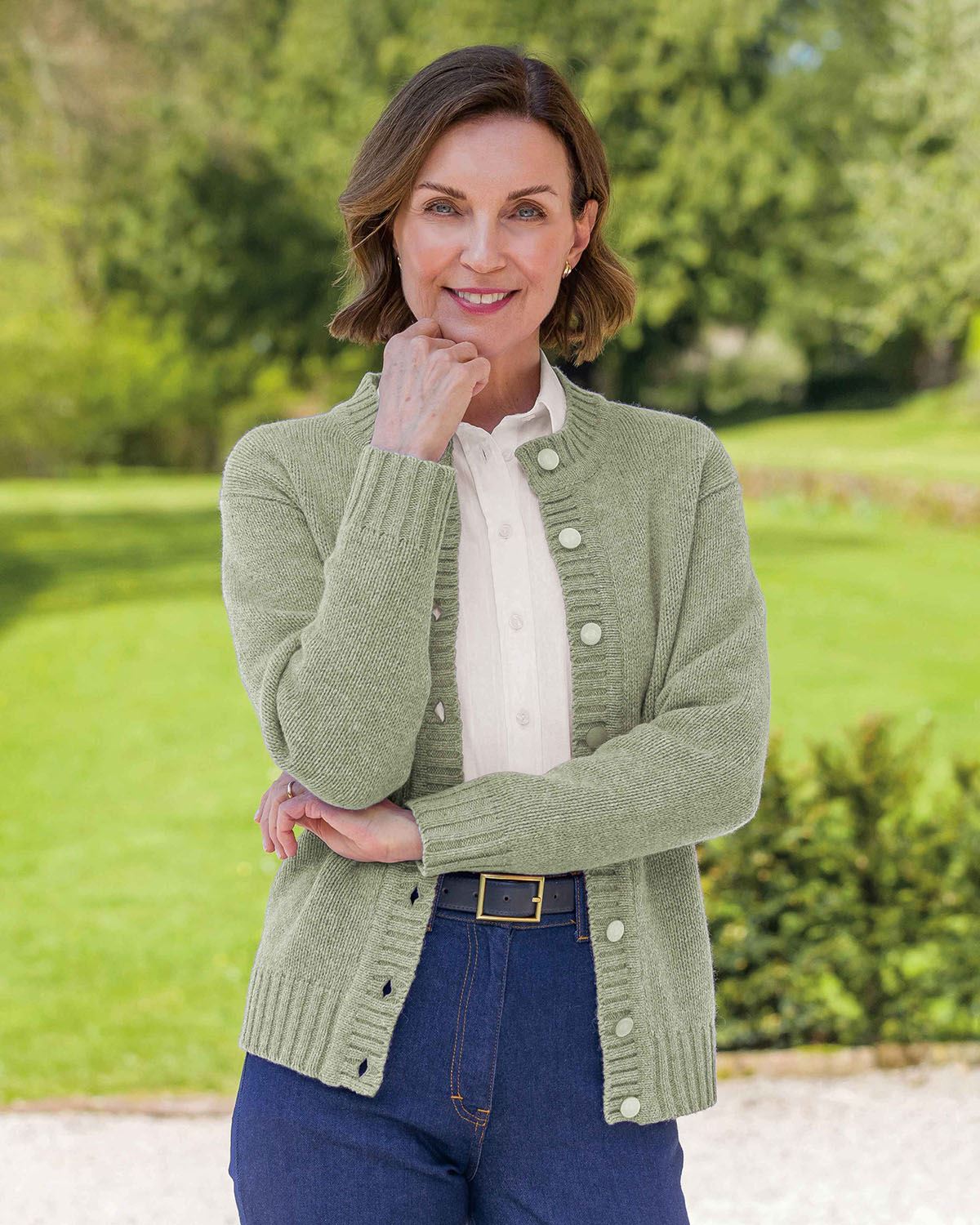 Ladies’ Pure Shetland Wool Cardigan – Willow-Tactilefable