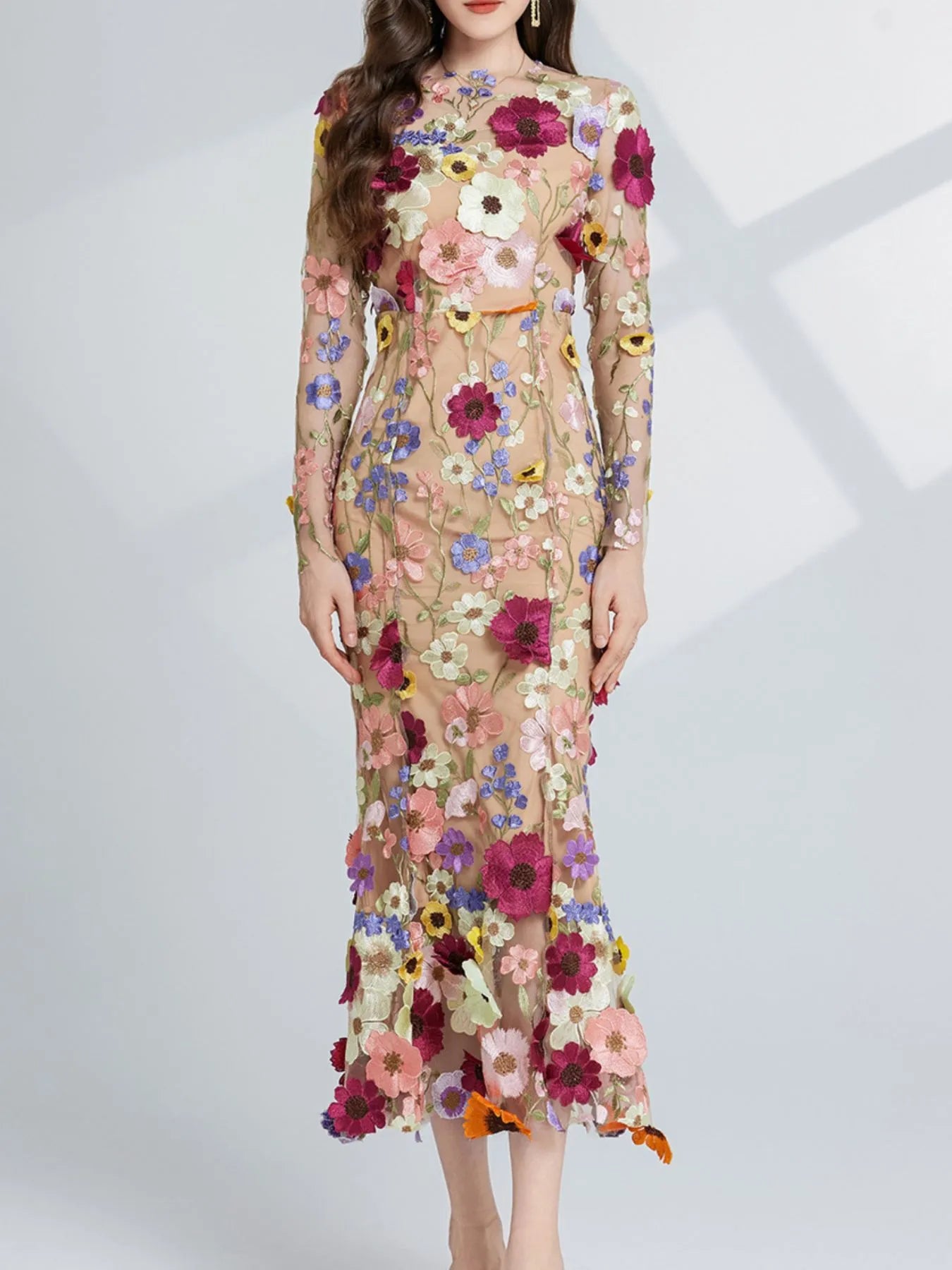 Enchanted Wildflower Mesh Maxi Dress | 4 Colors-Tactilefable