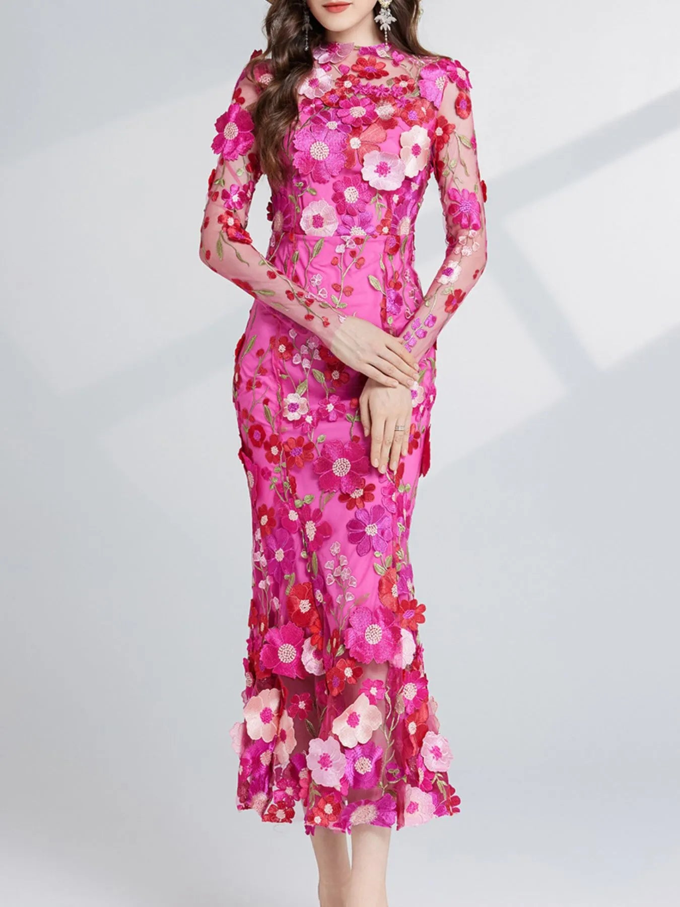 Enchanted Wildflower Mesh Maxi Dress | 4 Colors-Tactilefable