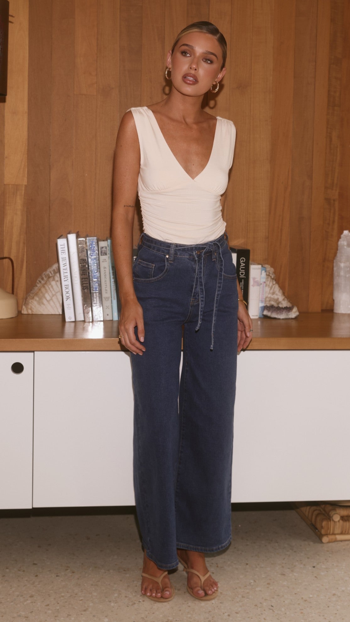 Wide Leg Jeans - Dark Denim-Tactilefable