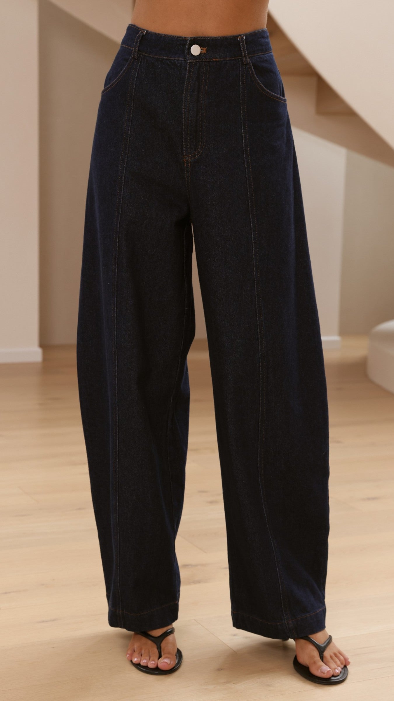 Georgie Barrel Jeans - Indigo-Tactilefable
