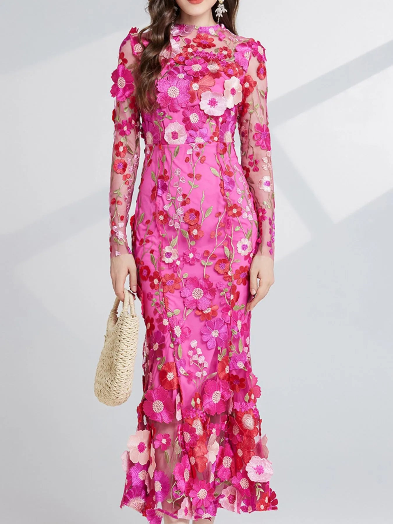 Enchanted Wildflower Mesh Maxi Dress | 4 Colors-Tactilefable