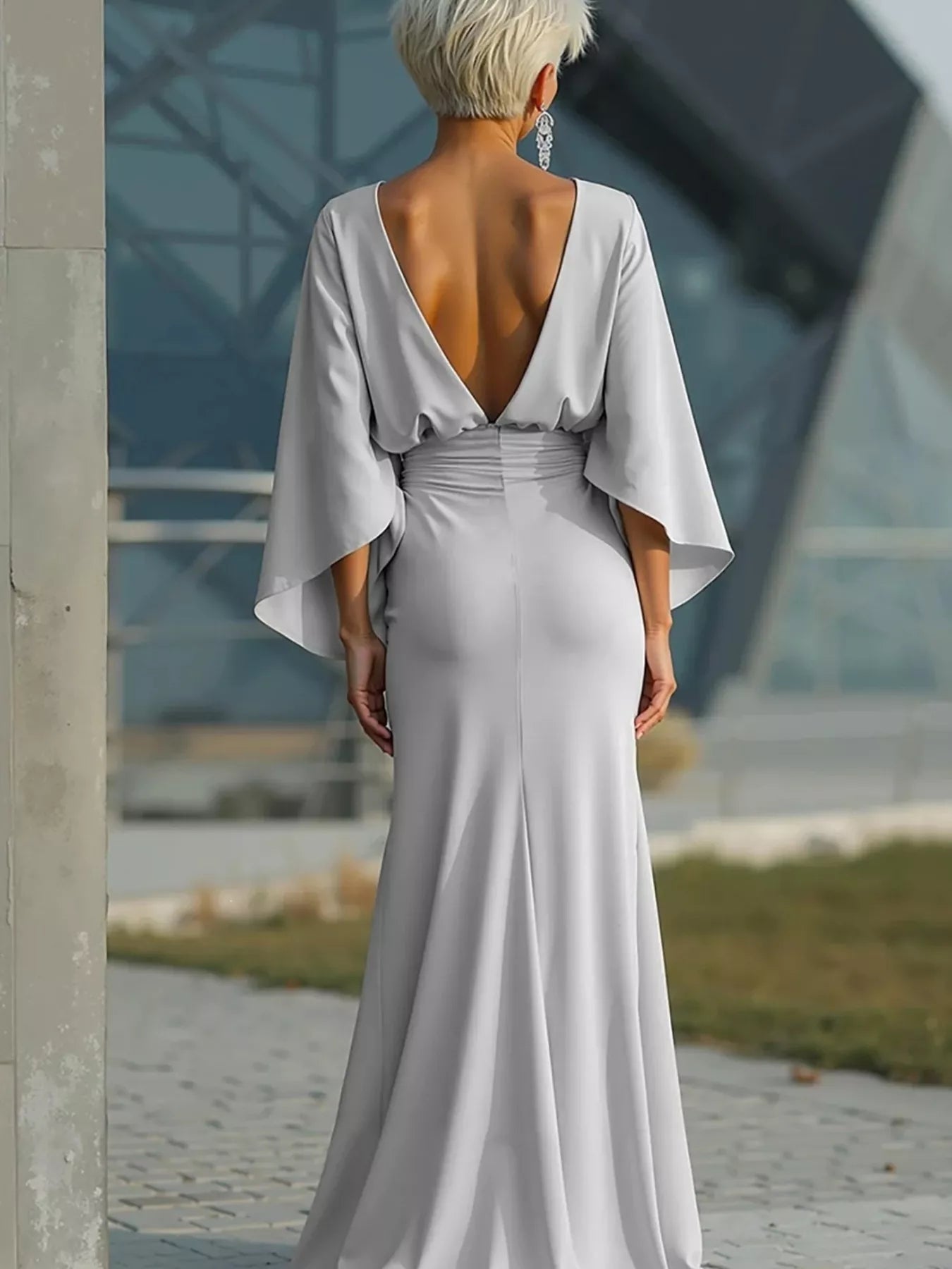 Batwing Ruched Maxi Dress | 6 Colors-Tactilefable