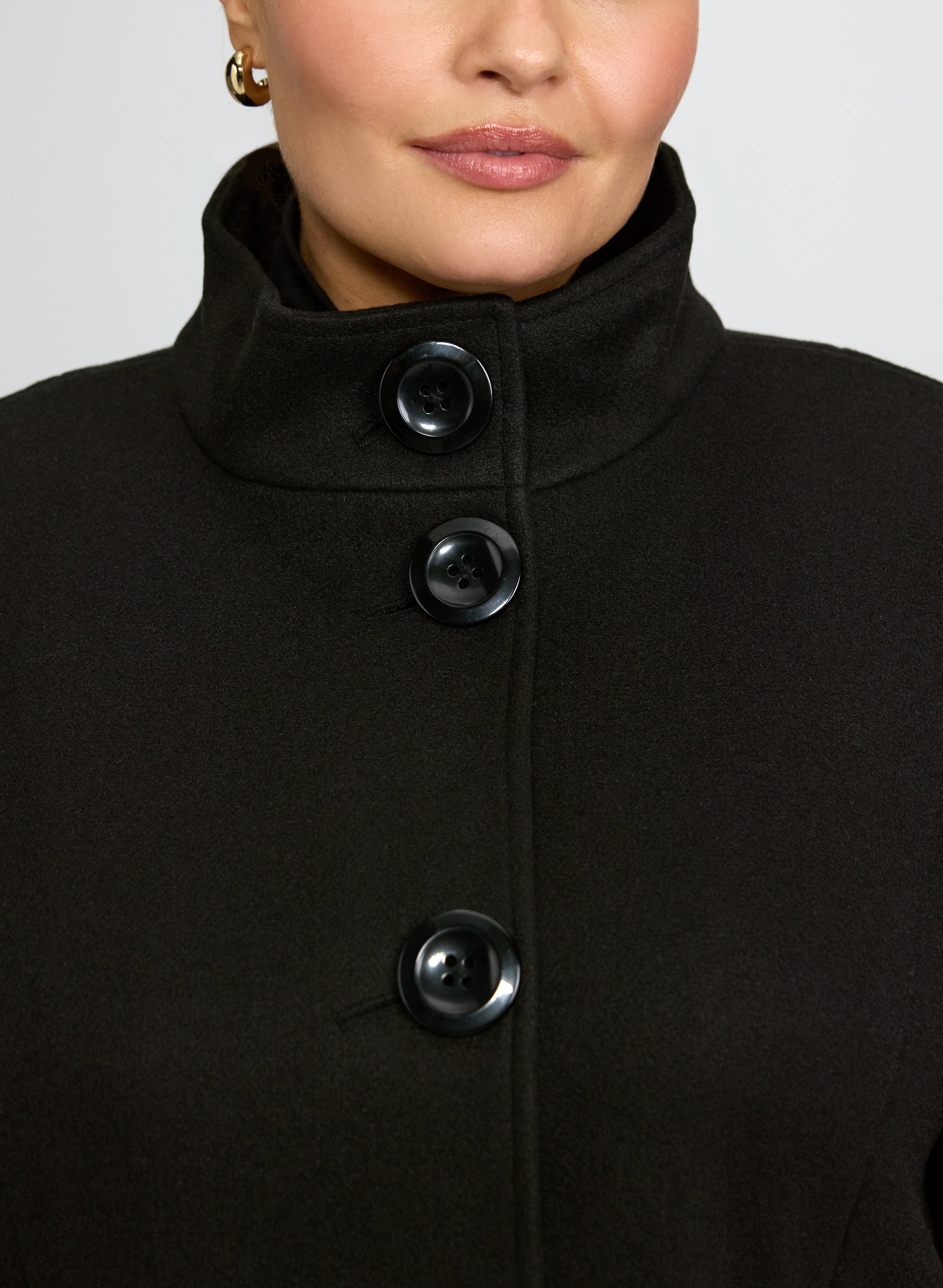 Stretch Wool-Blend Coat-Tactilefable