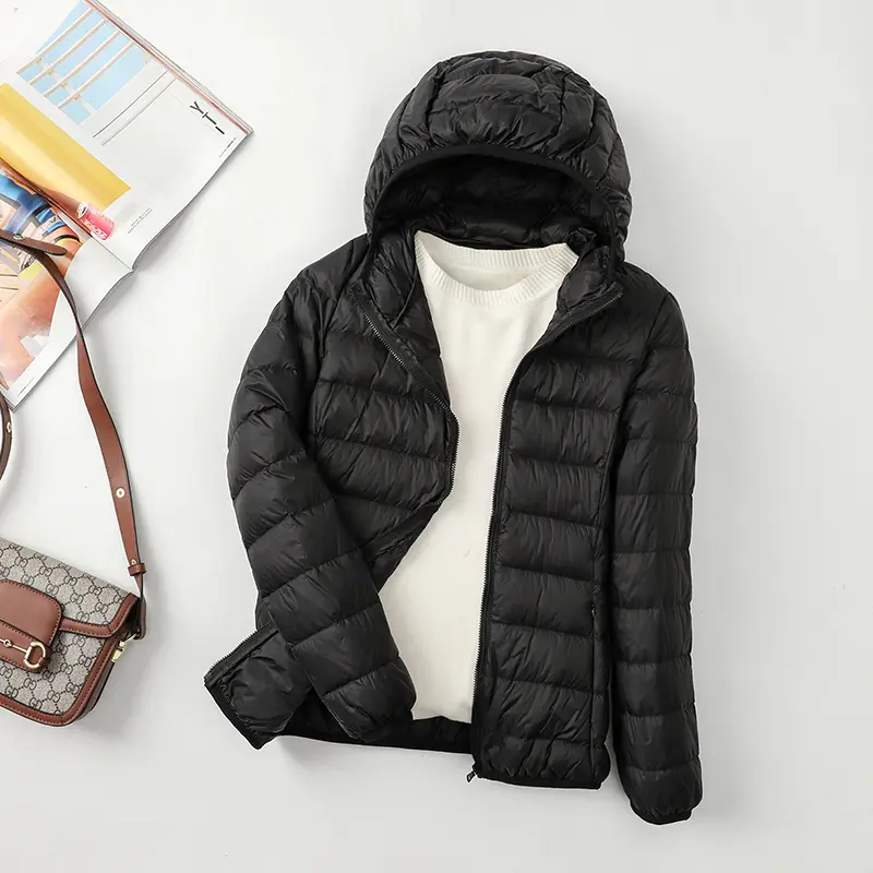 Solid-color lightweight hooded down jacket for autumn/winter (runs small—order one size up), women’s casual versatile layering jacket, windproof outerwear for fall, new arrival