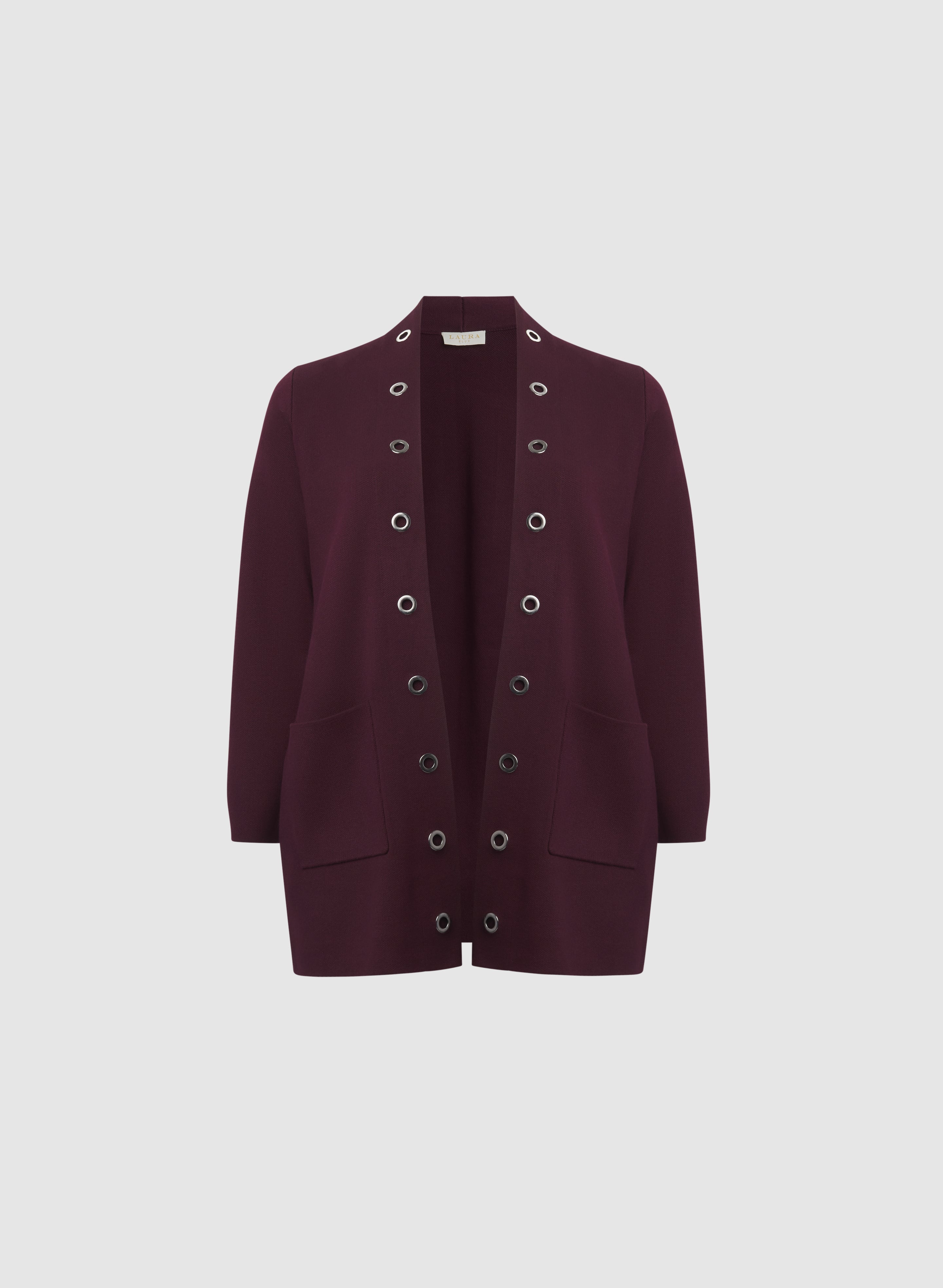 Grommet Detail Cardigan-Tactilefable