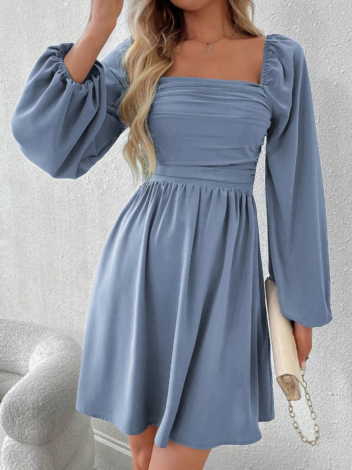 Daisy Rue Ruched Babydoll Mini Dress | 8 Colors | Poundton-Tactilefable