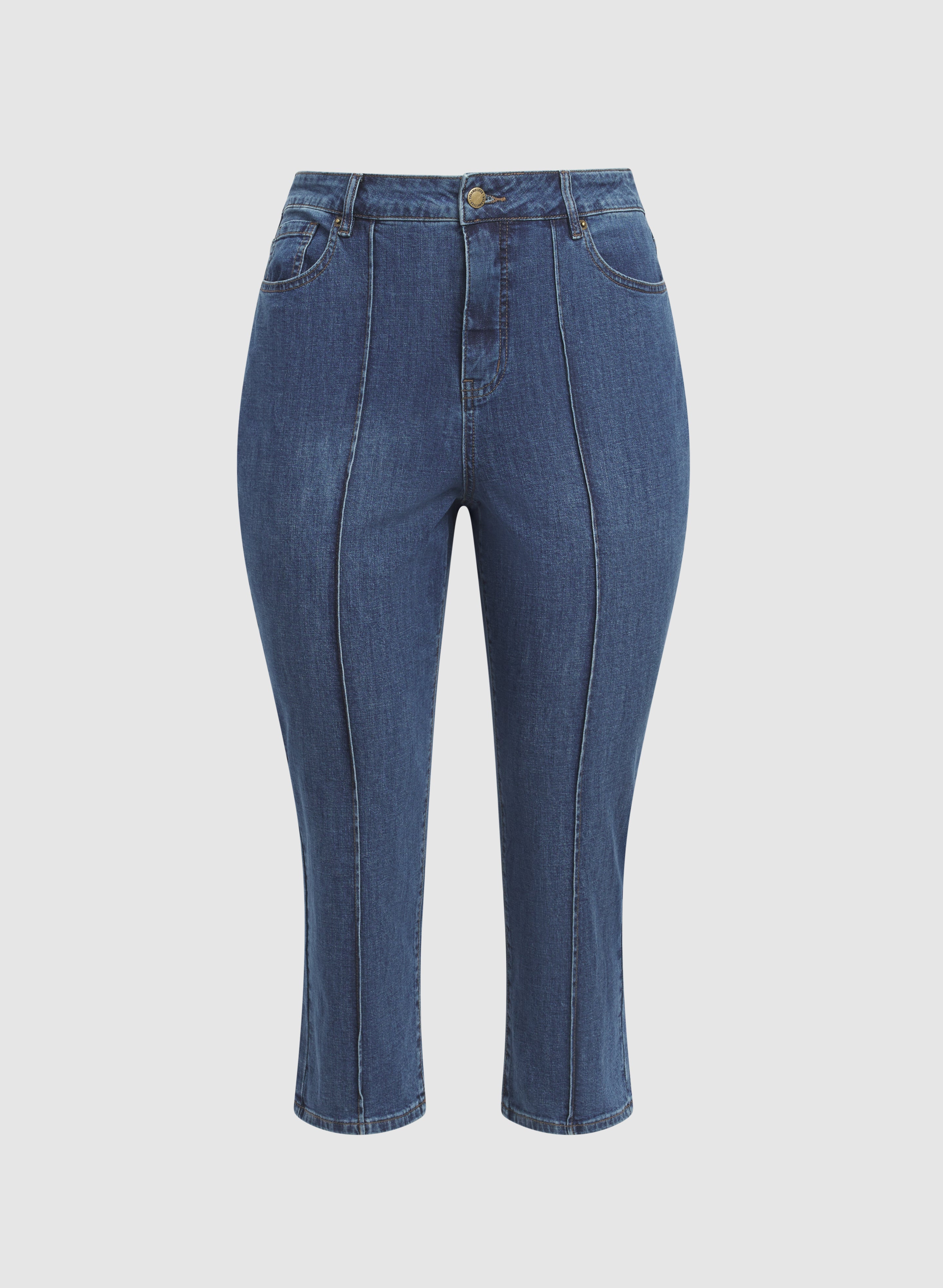 Melanie Lyne - Pinched Seam Denim Capris-Tactilefable