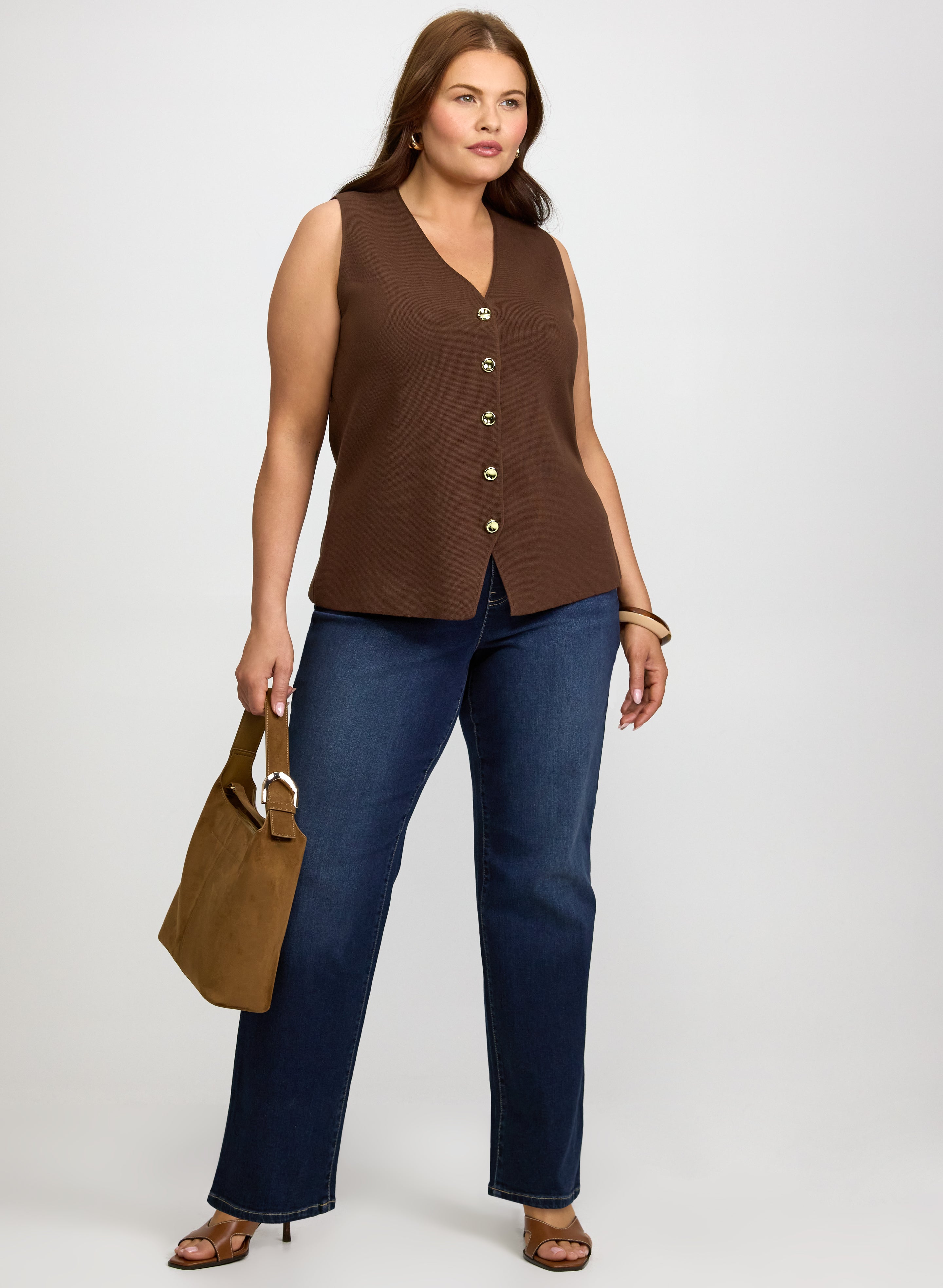 Knit Button-Down Vest-Tactilefable