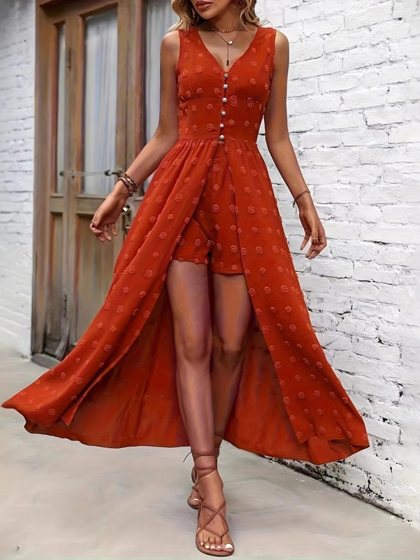 Santorini Escape Maxi Romper-Tactilefable