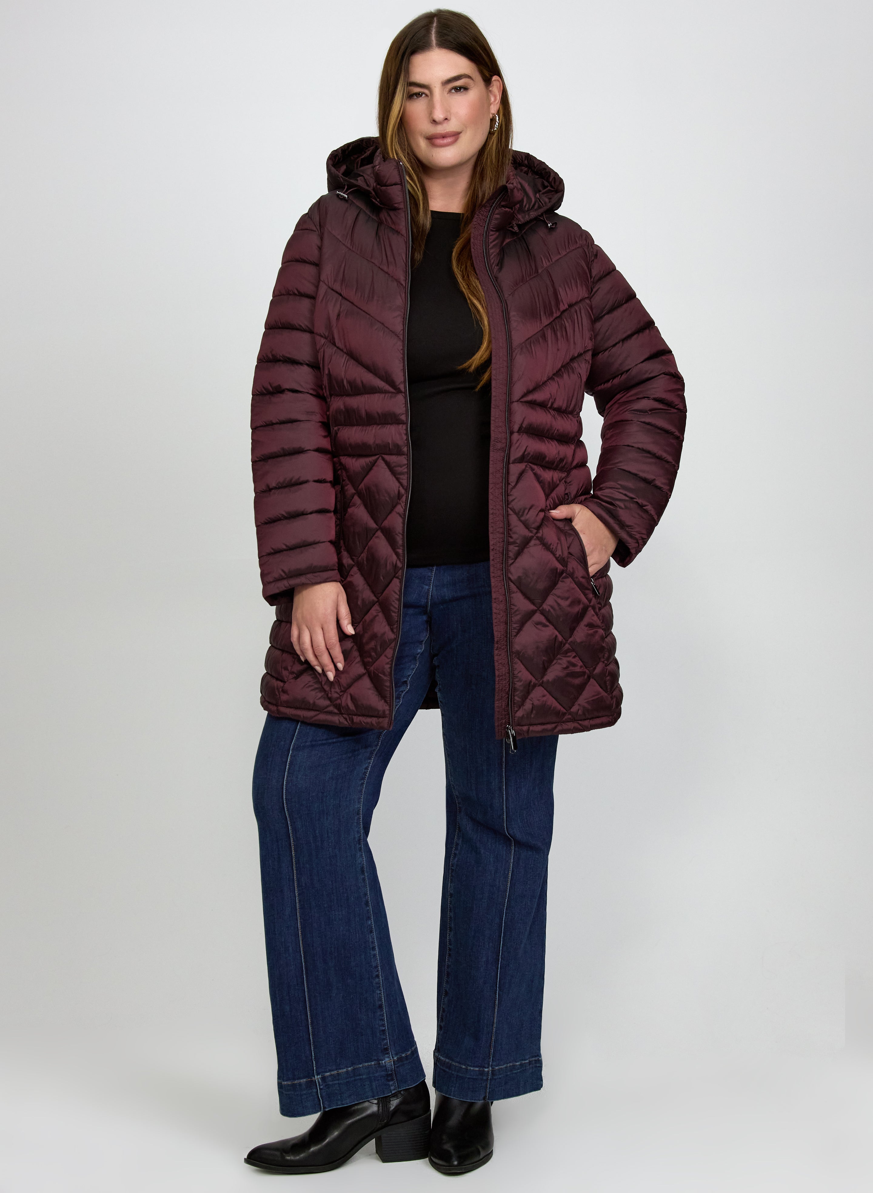 Quilted Hood Coat-Tactilefable