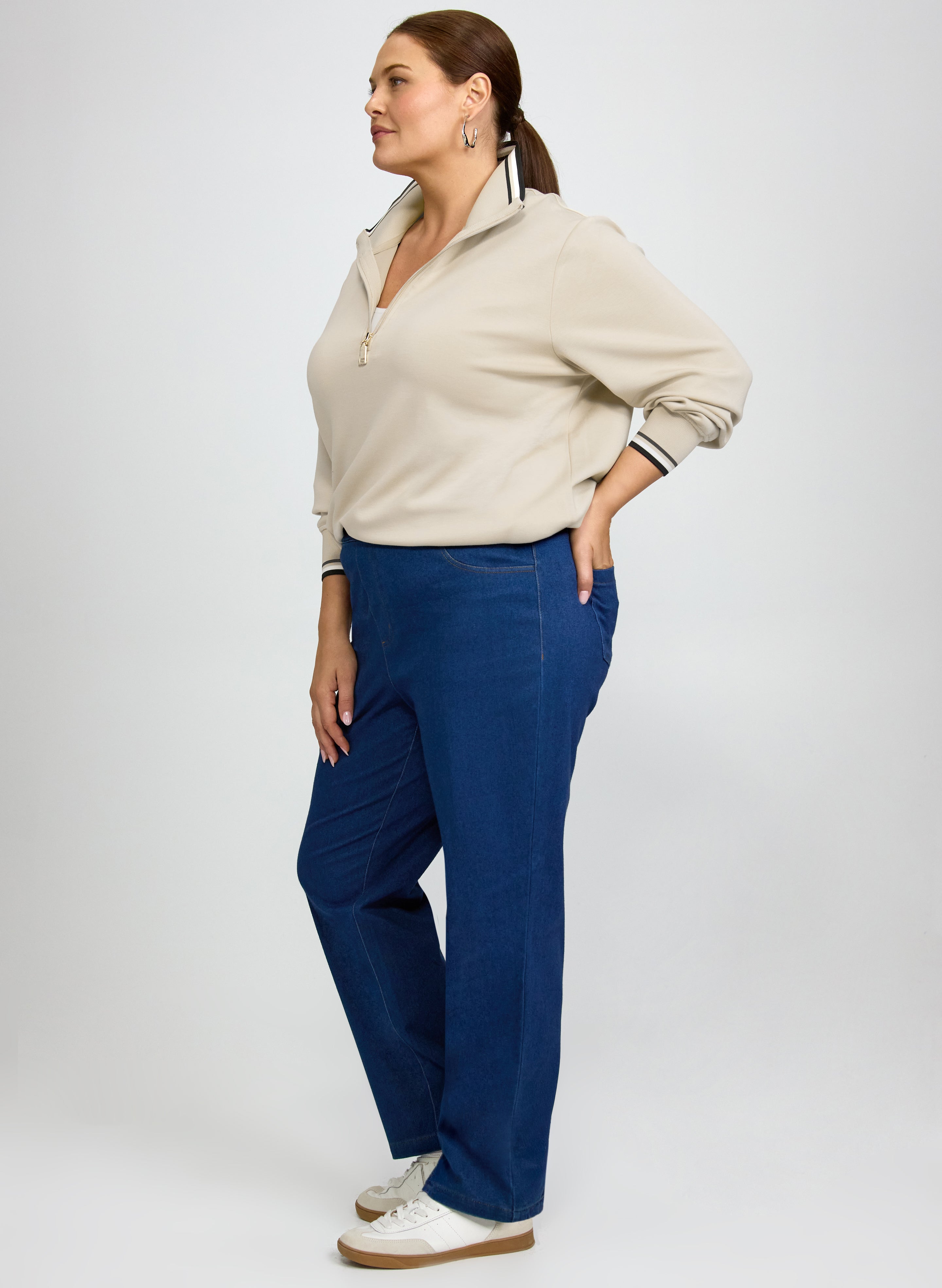 Comfort Stretch Straight-Leg Jeans-Tactilefable