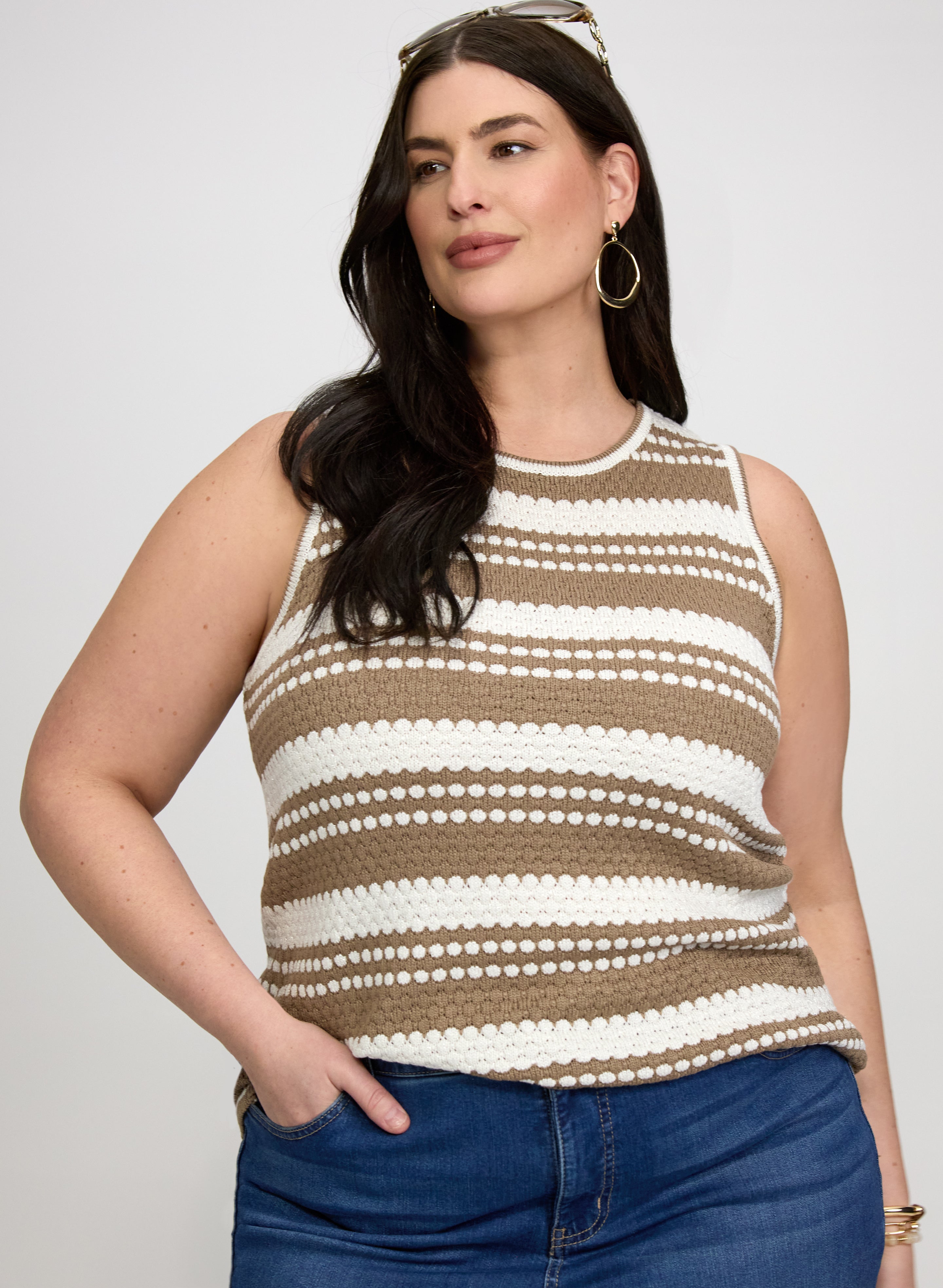Pointelle Stripe Knit-Tactilefable