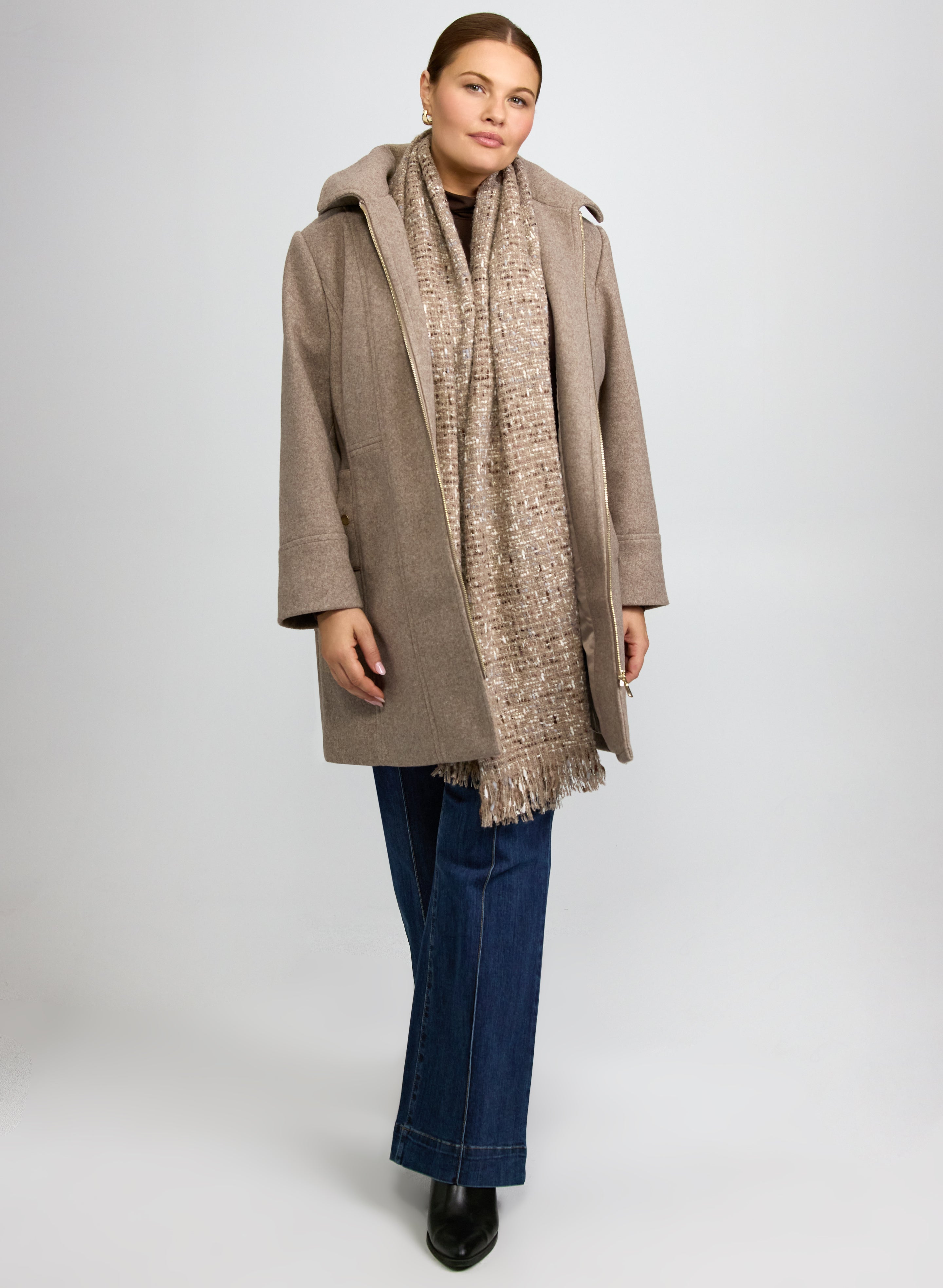 Stretch Faux-Wool Coat-Tactilefable