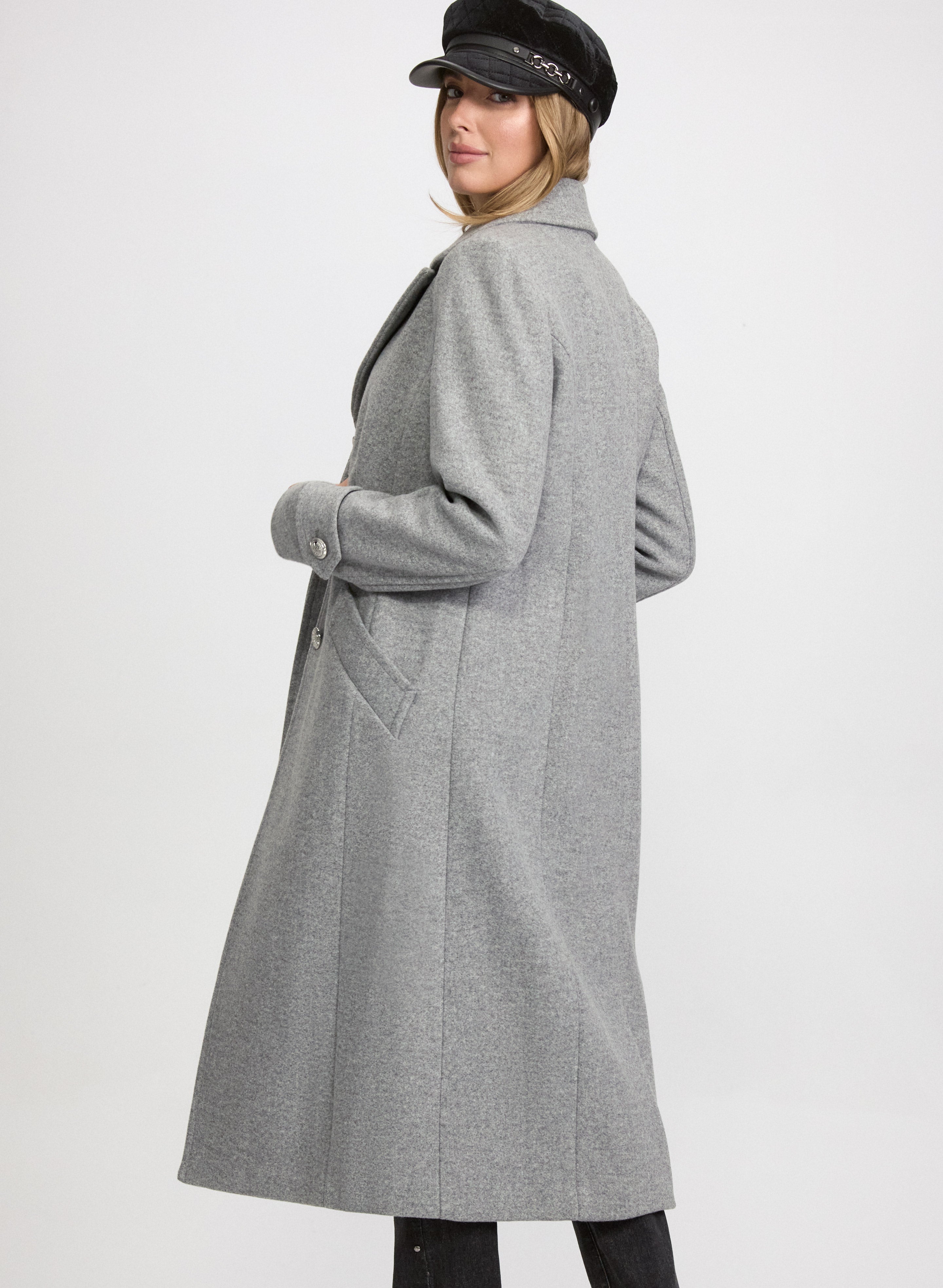 Stretch Wool-Blend Coat-Tactilefable