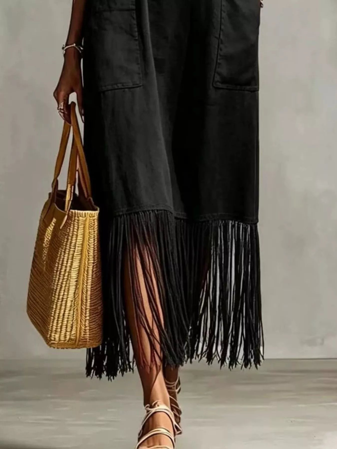 Coco Fringe Spaghetti Strap Dress | 5 Colors-Tactilefable