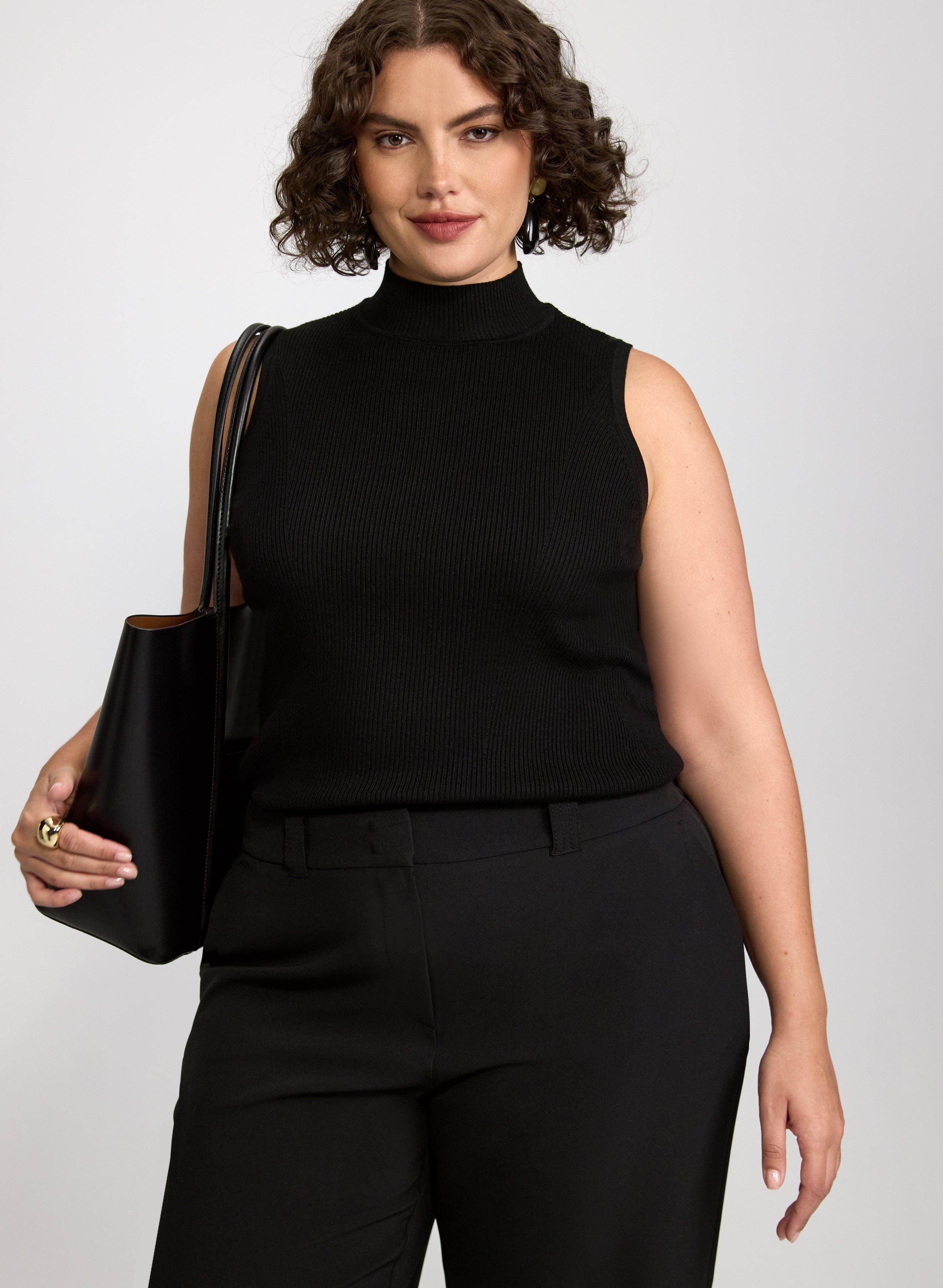 Sleeveless Mock Neck Knit-Tactilefable