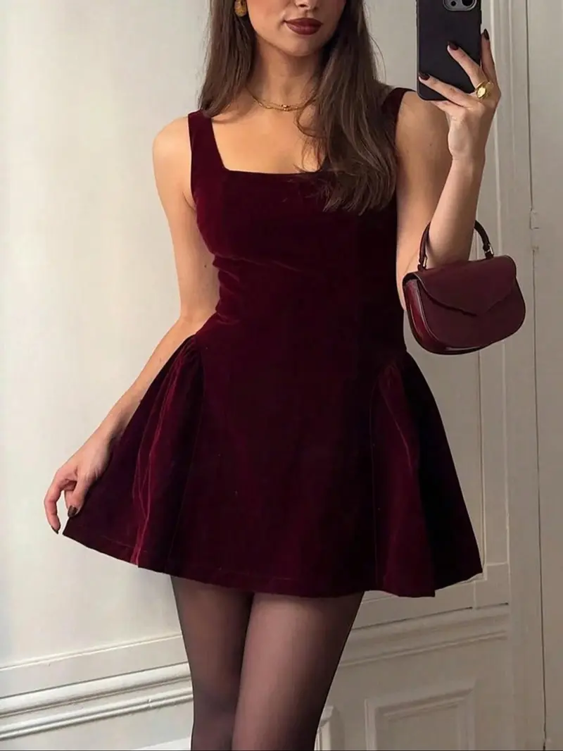 French Elegance Women's Fitted Short Dress, Bodycon Party Dress, Figure Hugging Dress, Romantic Date Night Gown, Formal Evening Wear, Elegant Chic, Christmas Autumn Winter Vintage Backless Sleeveless Mini Dress French Elegance Women's Fitted Short Dress, Bodycon Party Dress, Figure Hugging Dress, Romantic Date Night Gown, Formal Evening Wear, Elegant Chic, Christmas Autumn Winter Vintage Backless Sleeveless Mini Dress