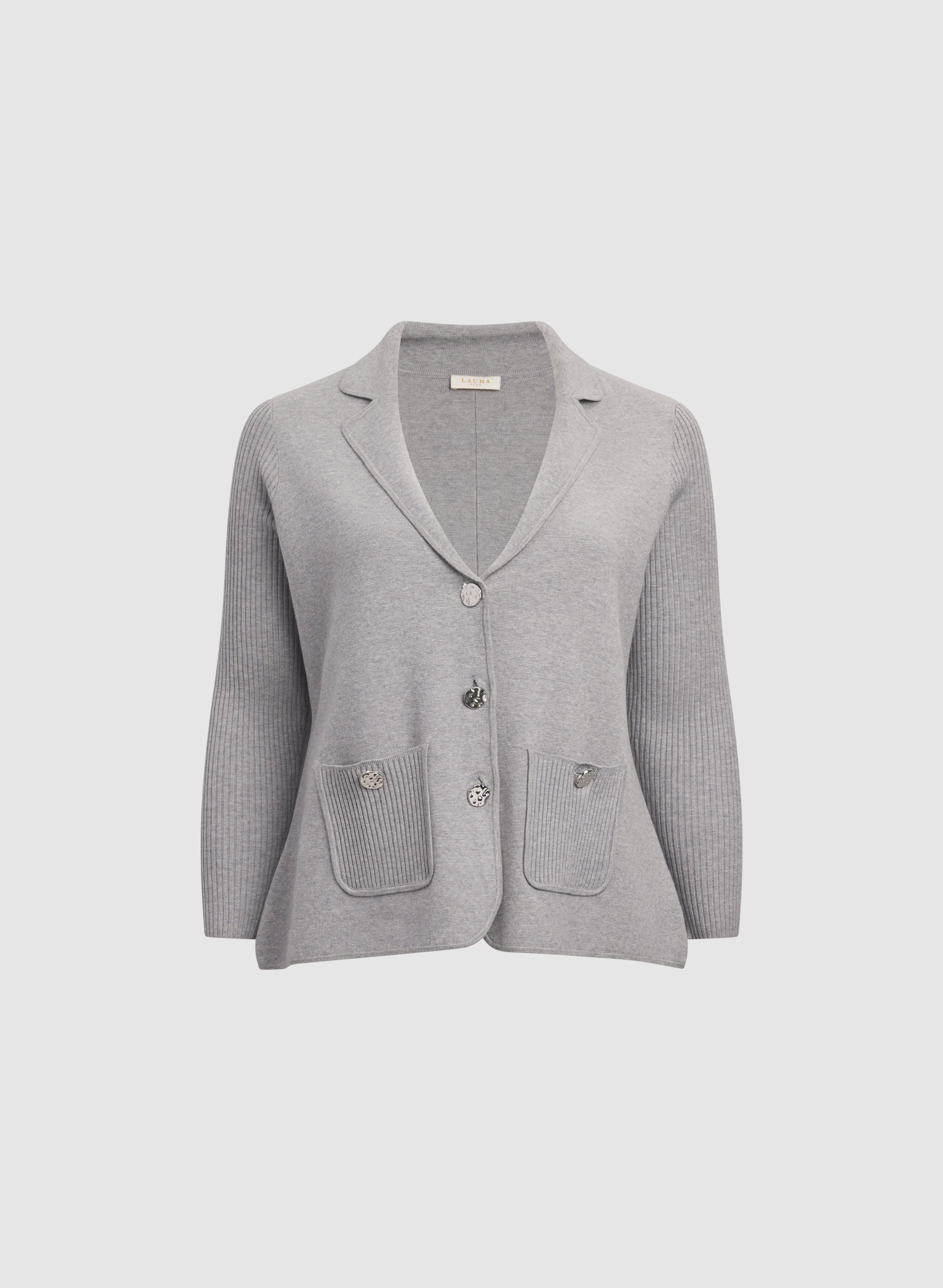 Knit Blazer-Style Cardigan-Tactilefable