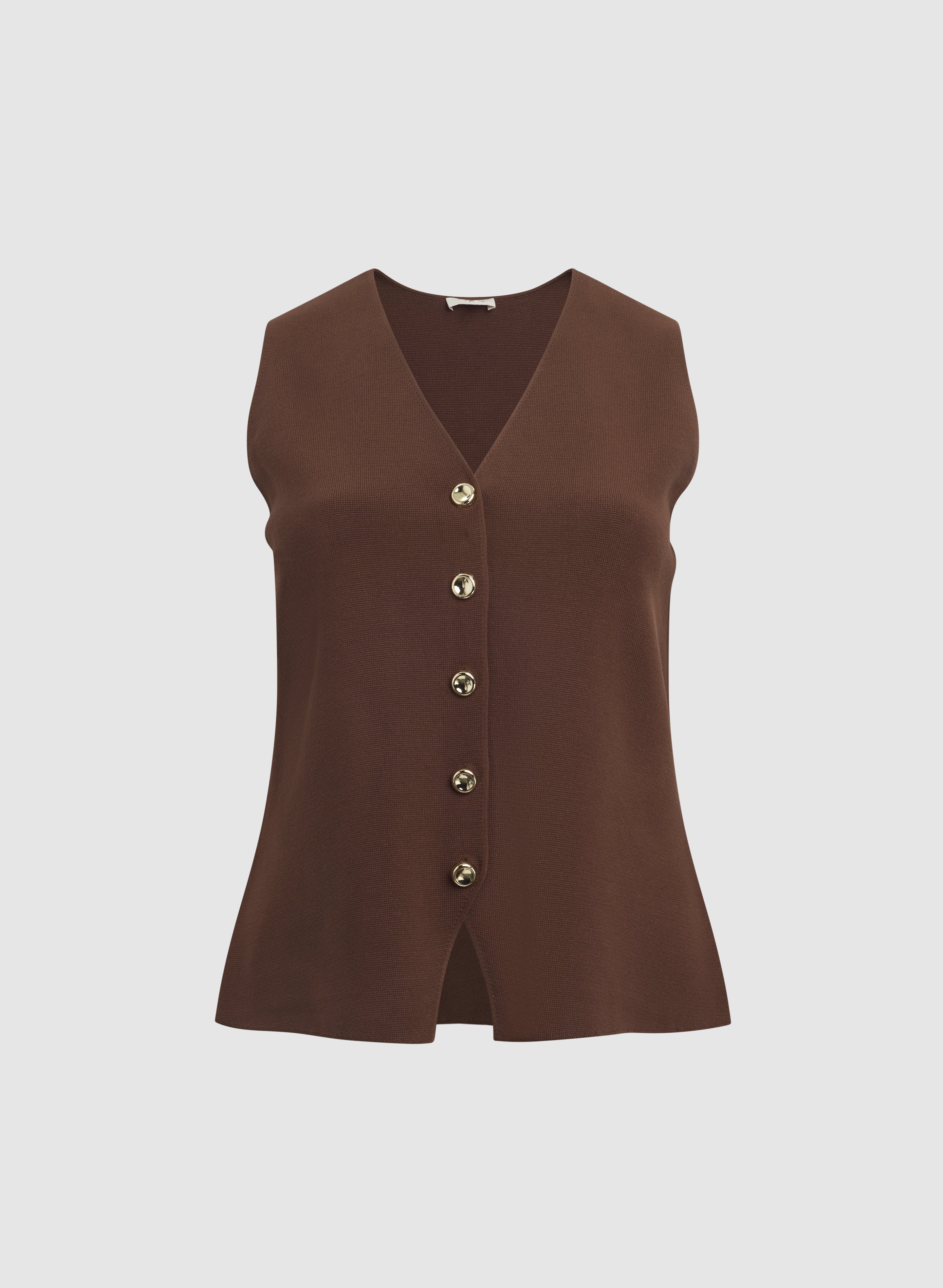 Knit Button-Down Vest-Tactilefable