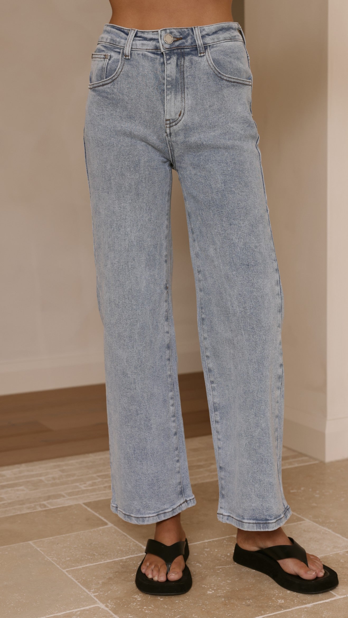 Vinnie Straight Leg Jeans - Light Blue-Tactilefable