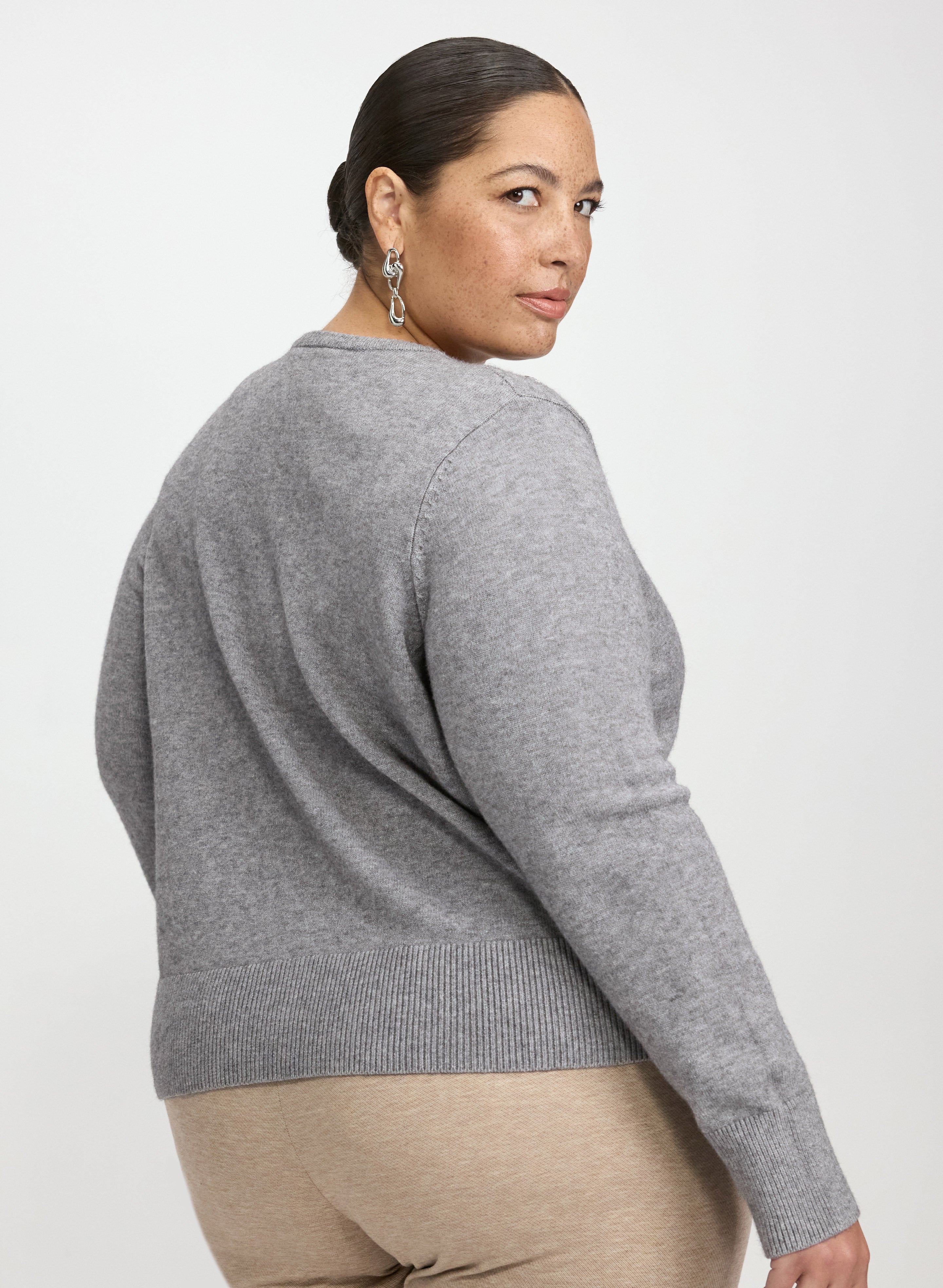 Embellished Jeweled Button Cardigan-Tactilefable